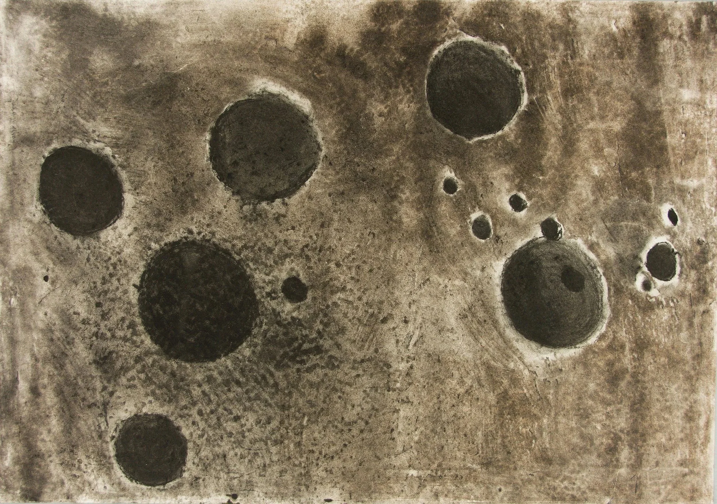 Kunstwerk aktuell, Wandbild, jeweils 70 x 100cm, Graphit & Kohle auf Papier, von zeitgenössischem Düsseldorfer Künstler Eduard Winklhofer, Atelier Düsseldorf