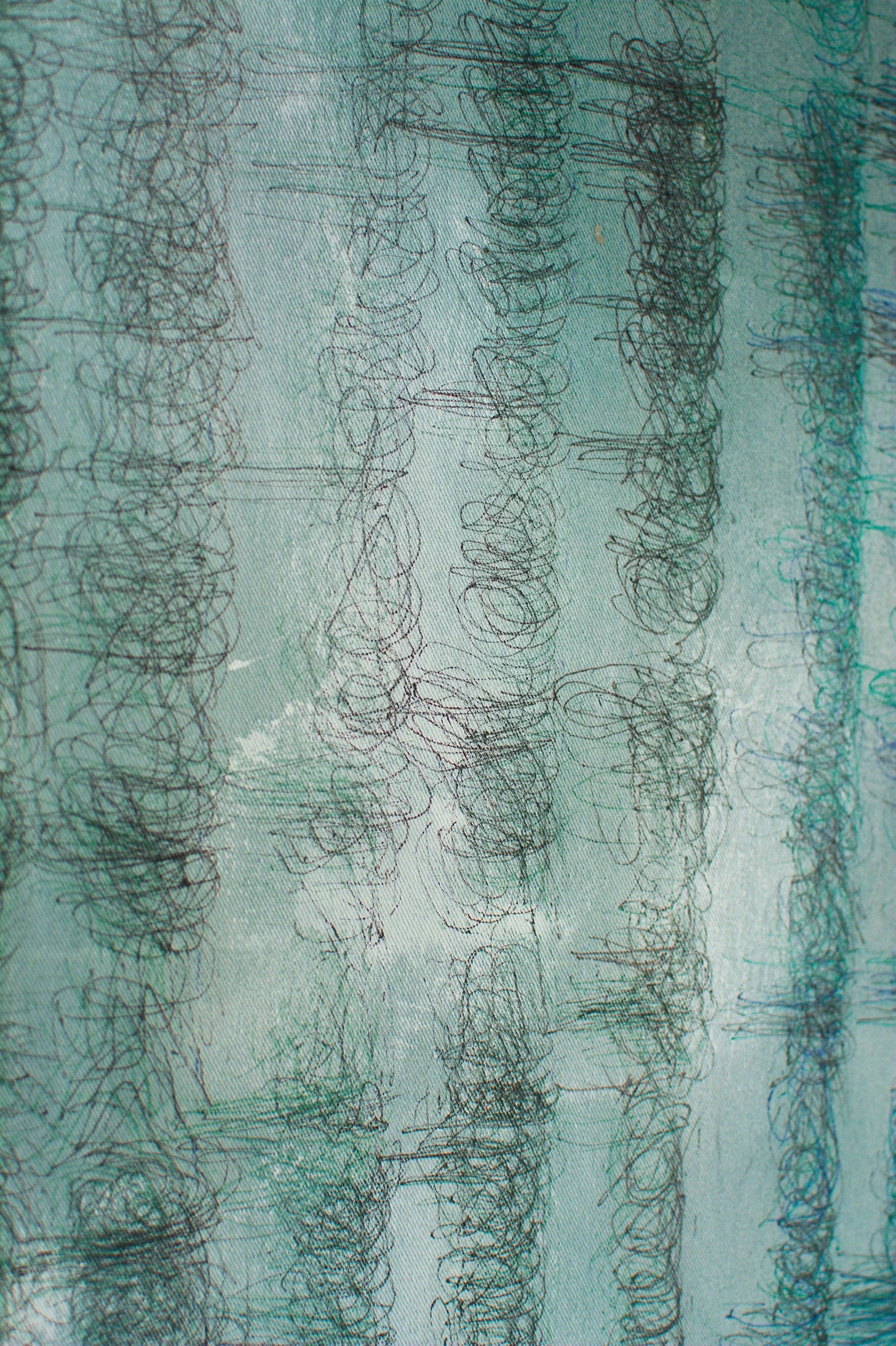 Nahaufnahme, Kunstwerk aktuell, Wandbild, Acryl auf Leinwand, von zeitgenössischem Düsseldorfer Künstler Eduard Winklhofer, Atelier Düsseldorf