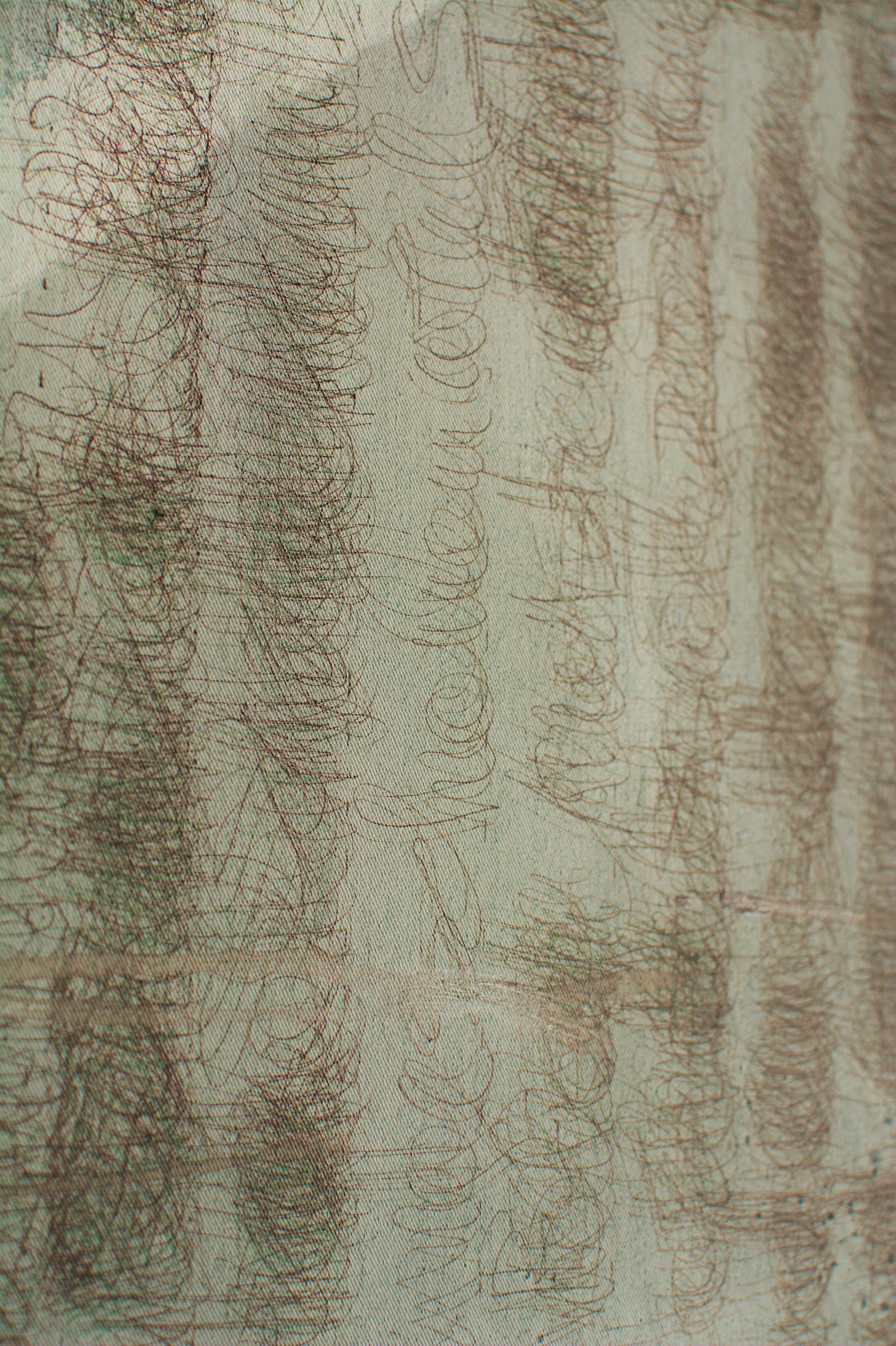 Nahaufnahme, Kunstwerk aktuell, Wandbild, Acryl auf Leinwand, von zeitgenössischem Düsseldorfer Künstler Eduard Winklhofer, Atelier Düsseldorf