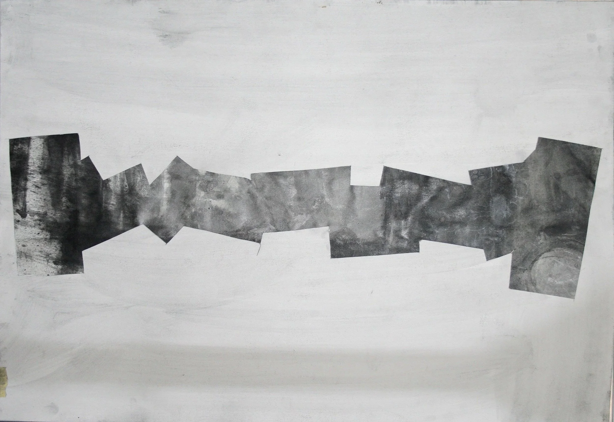 Kunstwerk aktuell, Wandbild, Graphit auf Papier aus der Serie Tische, 70 x 100cm, von zeitgenössischem Düsseldorfer Künstler Eduard Winklhofer, Atelier Düsseldorf