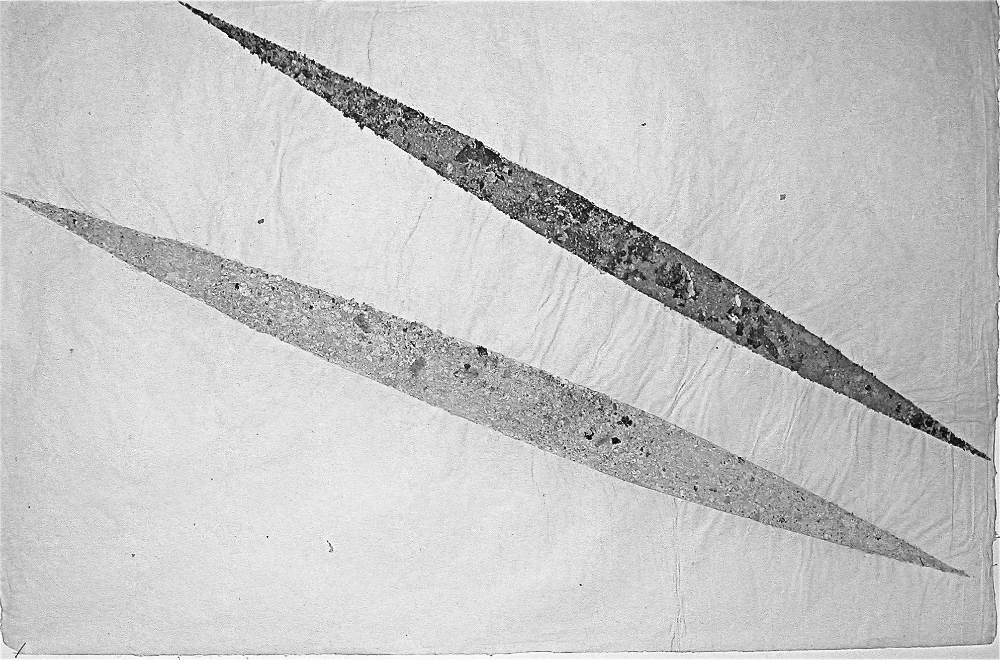 Ohne Titel, 70 x 100cm, Papierasche & Seidenfarbe auf japanischem Reispapier