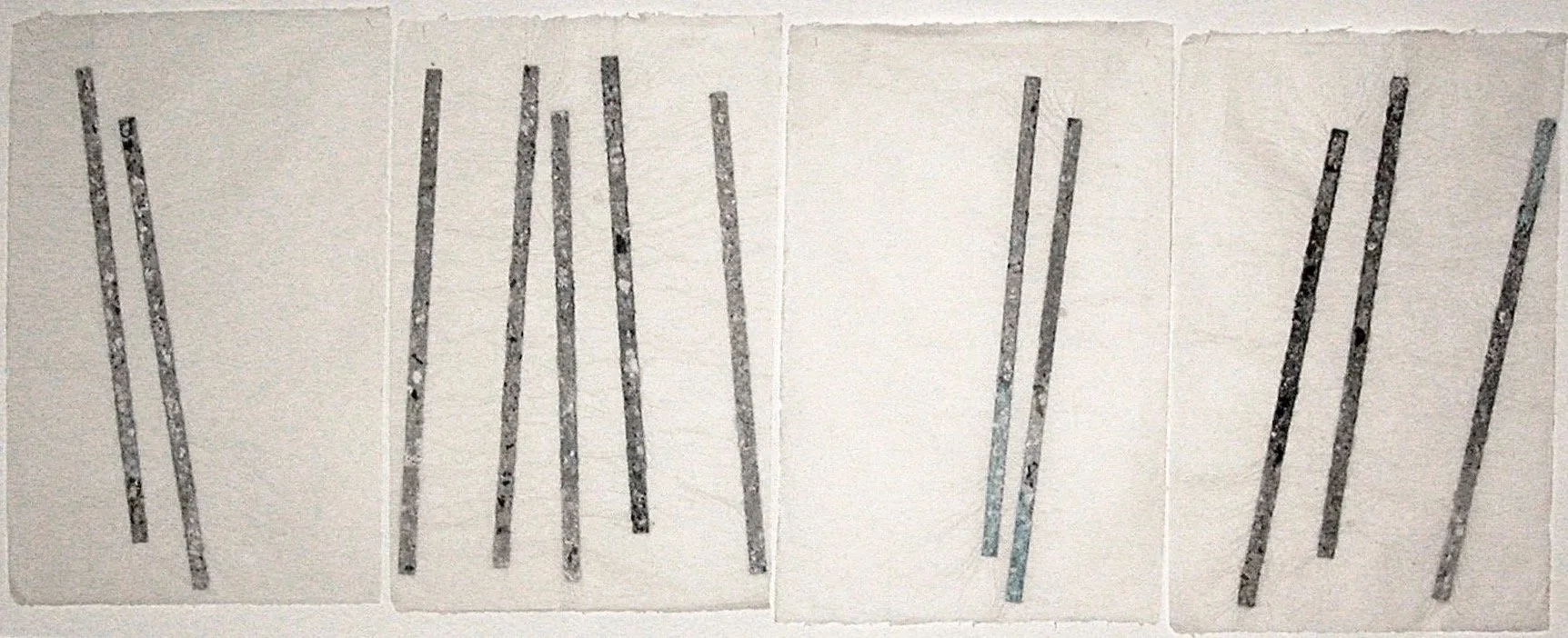 Ohne Titel, 280 x 100cm, Papierasche & Seidenfarbe auf japanischem Reispapier