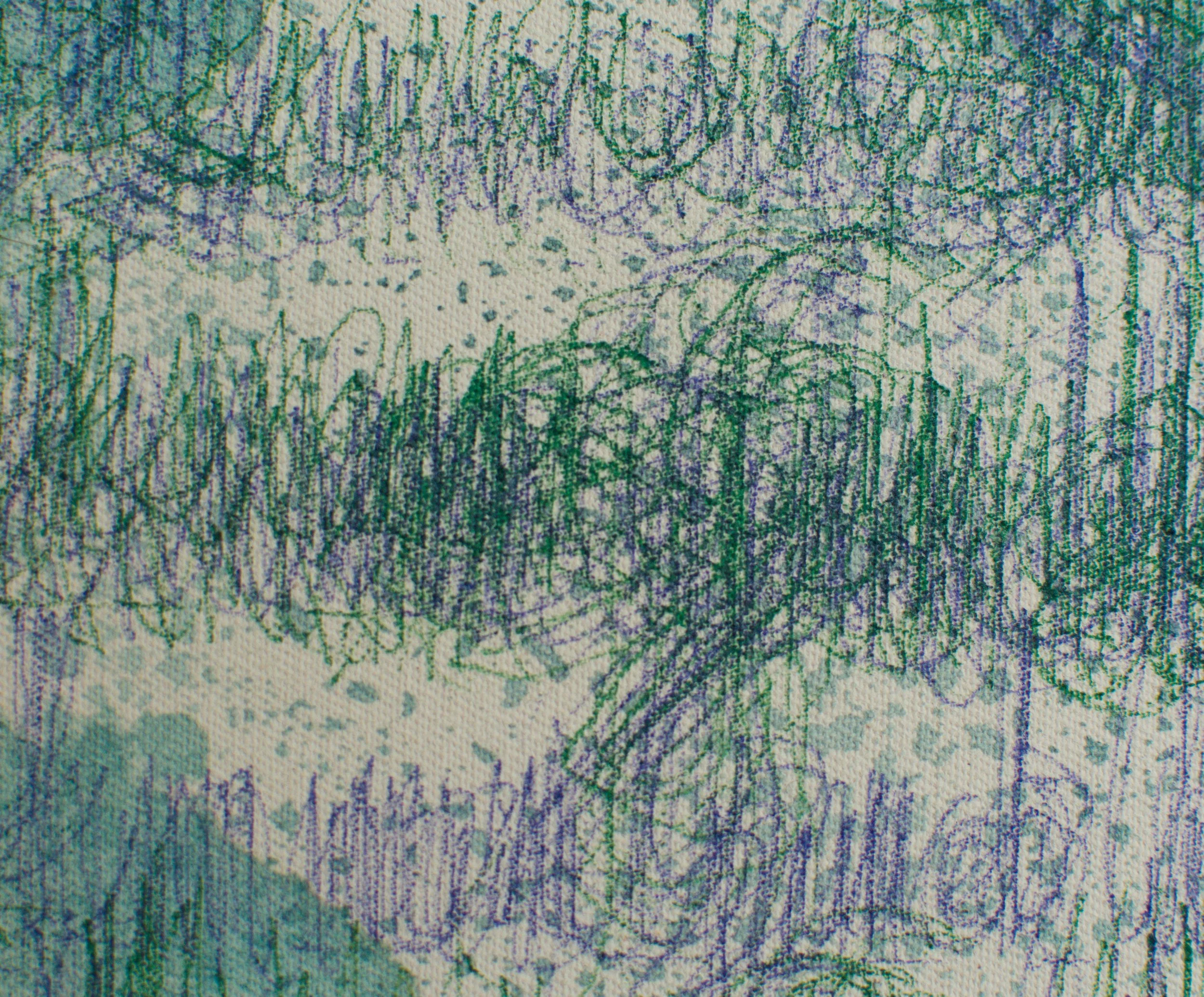 Nahaufnahme, Kunstwerk aktuell, Wandbild, Schriftbild, Acryl auf Leinwand, von zeitgenössischem Düsseldorfer Künstler Eduard Winklhofer, Atelier Düsseldorf