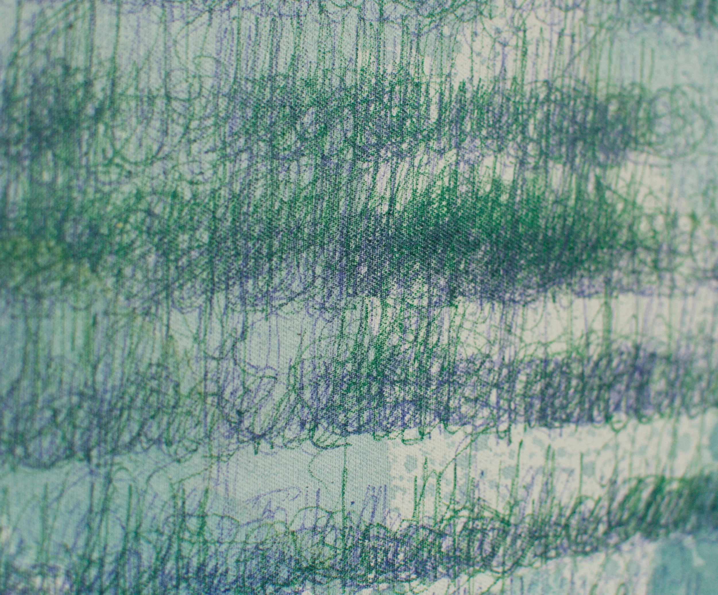 Nahaufnahme, Kunstwerk aktuell, Wandbild, Schriftbild, Acryl auf Leinwand, von zeitgenössischem Düsseldorfer Künstler Eduard Winklhofer, Atelier Düsseldorf