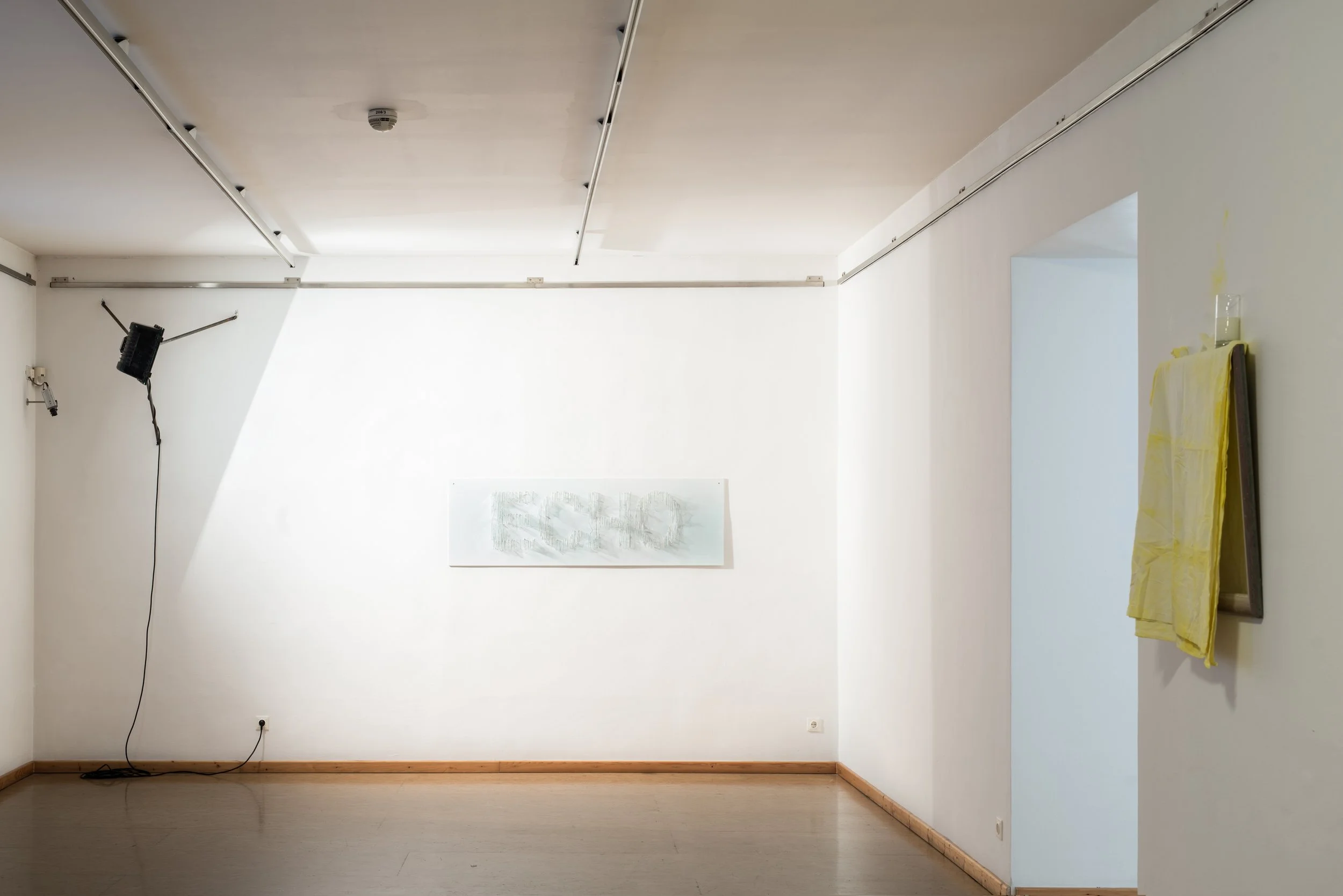 Echo, Glasscherben in Holz, Kunstinstallation, Kulturzentrum bei den Minoriten, Graz, Ausstellung des aktuellen Künstlers Eduard Winklhofer aus Düsseldorf