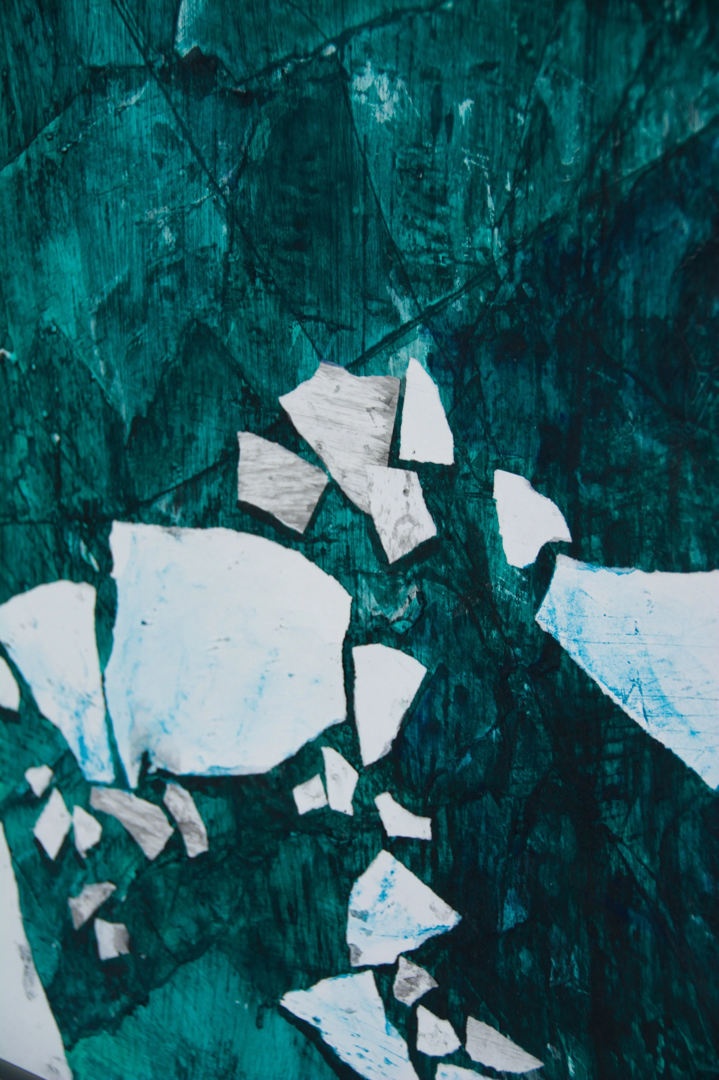 Nahaufnahme, Kunstwerk aktuell, Wandbild, Mischtechnik auf Papier, 70 x 100cm, von zeitgenössischem Düsseldorfer Künstler Eduard Winklhofer, Atelier Düsseldorf