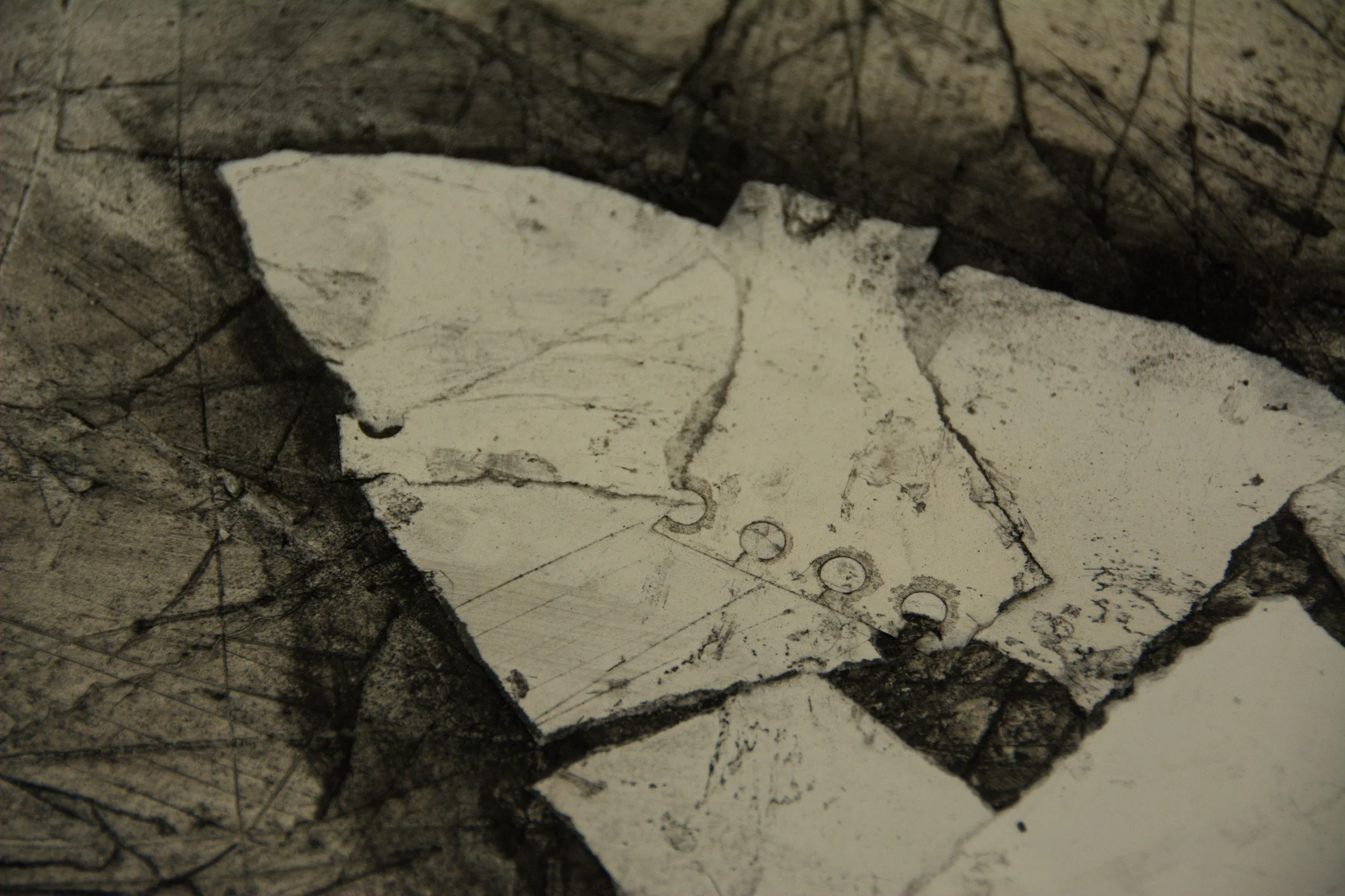 Nahaufnahme, Kunstwerk aktuell, Wandbild, Mischtechnik auf Papier, 70 x 100cm, von zeitgenössischem Düsseldorfer Künstler Eduard Winklhofer, Atelier Düsseldorf