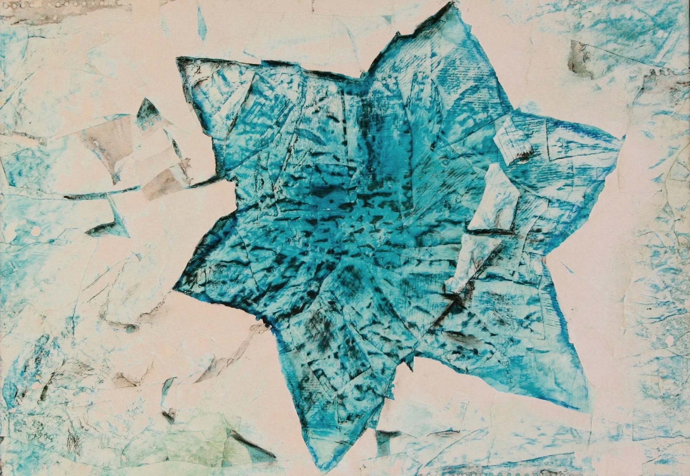 Eduard Winklhofer, zeitgenössische Kunst Düsseldorf, Künstler Atelier Düsseldorf, Original Mischtechnik auf Papier, Stern