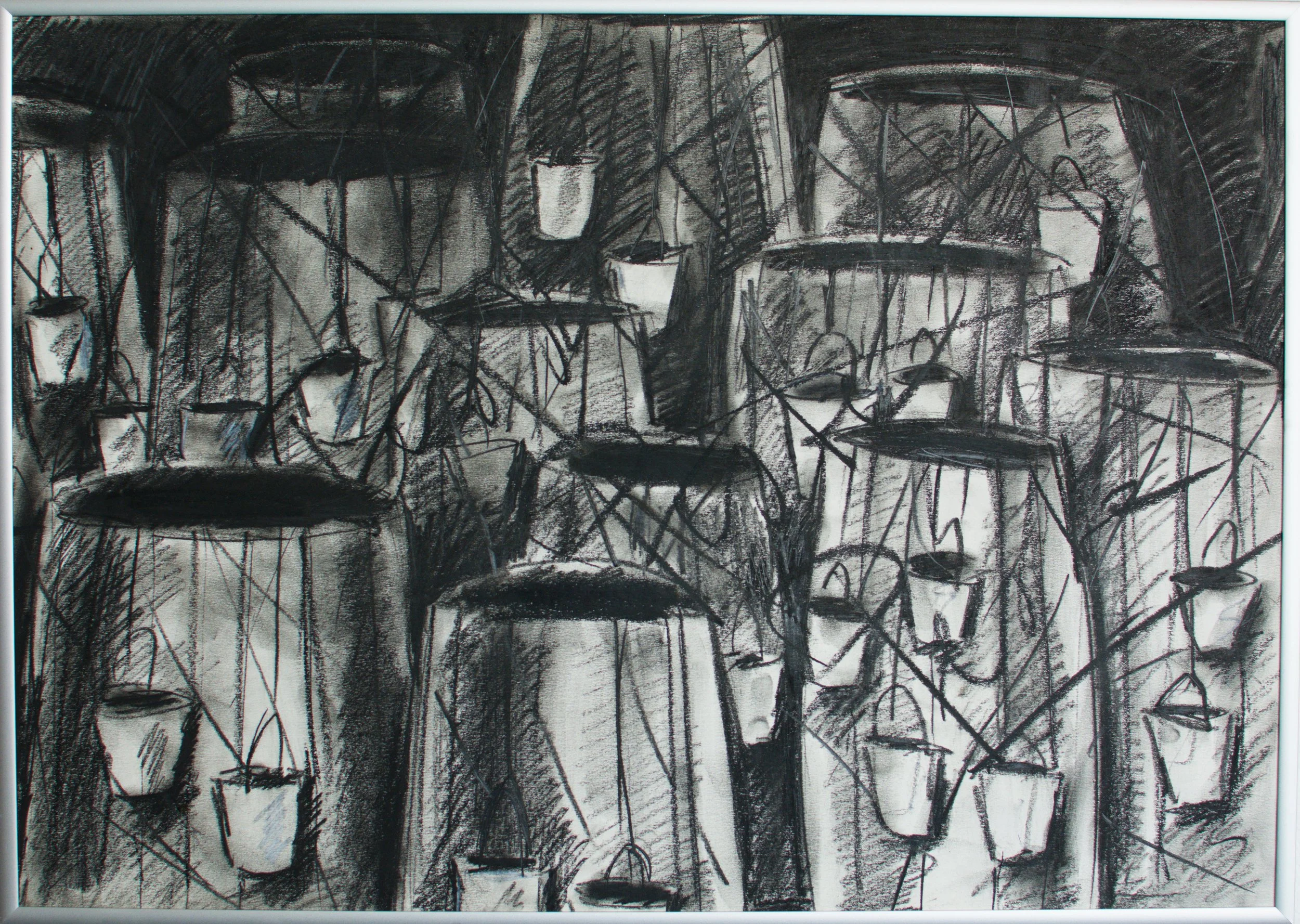 Eduard Winklhofer, zeitgenössische Kunst Düsseldorf, Künstler Atelier Düsseldorf, Original Skizze für Installation