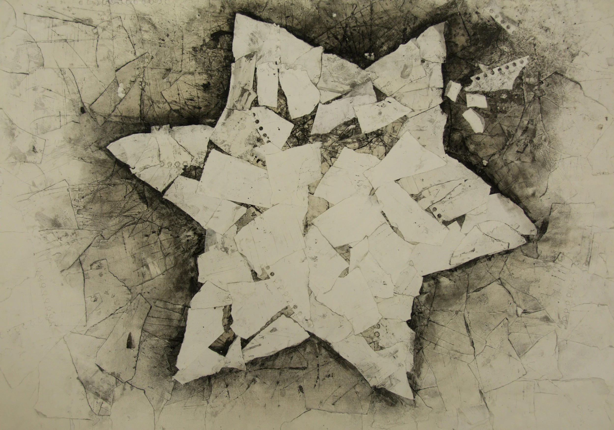 Ohne Titel, 70 x 100cm, Graphit & Kohle auf Papier 