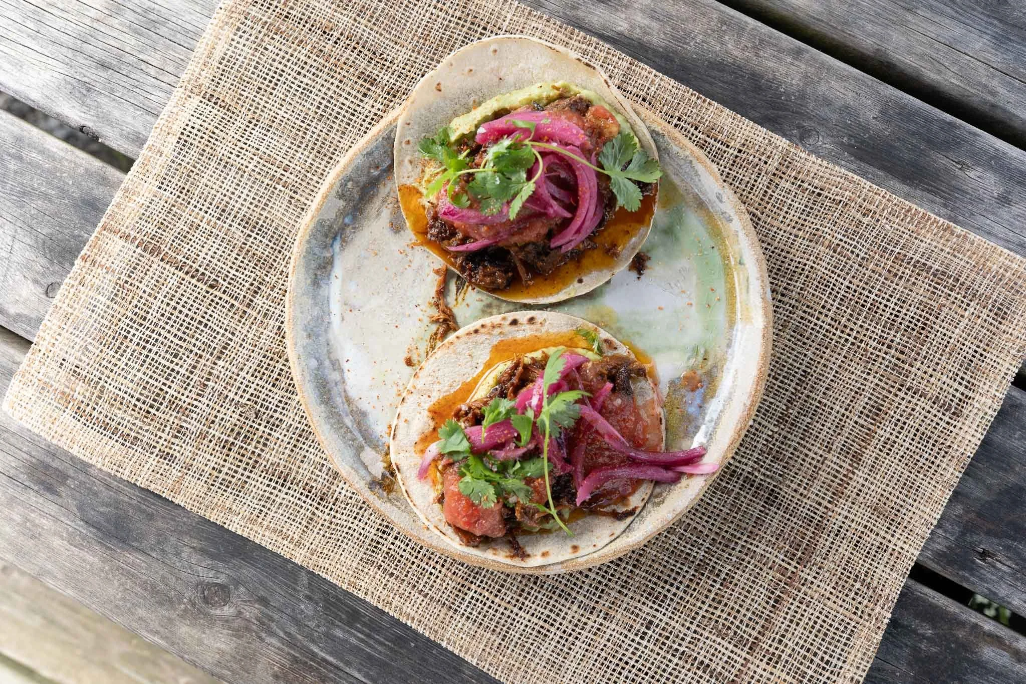 Matfotografi av taco. 