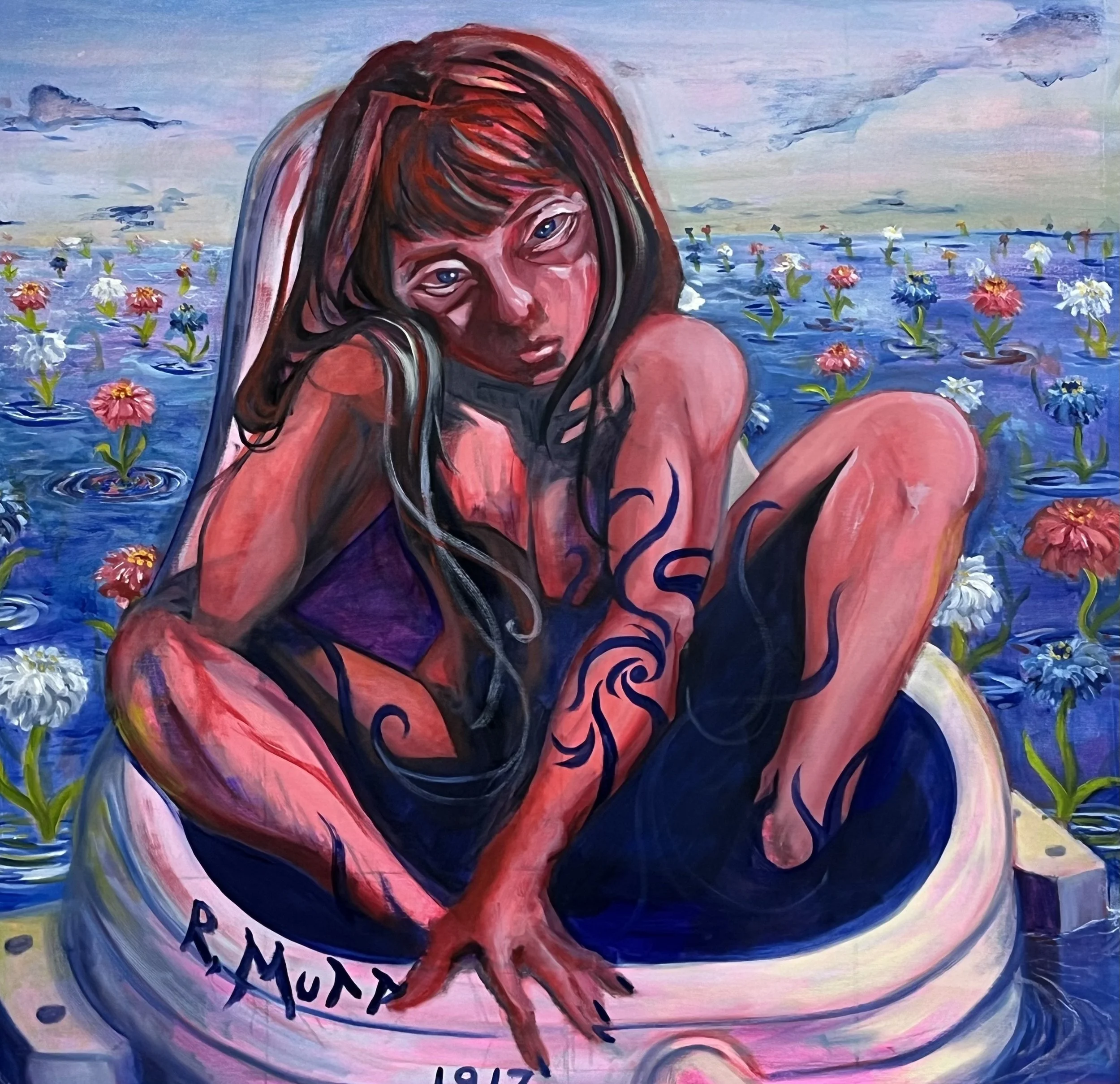 The Men's Restroom is Across the Hall - oil on canvas - 2025