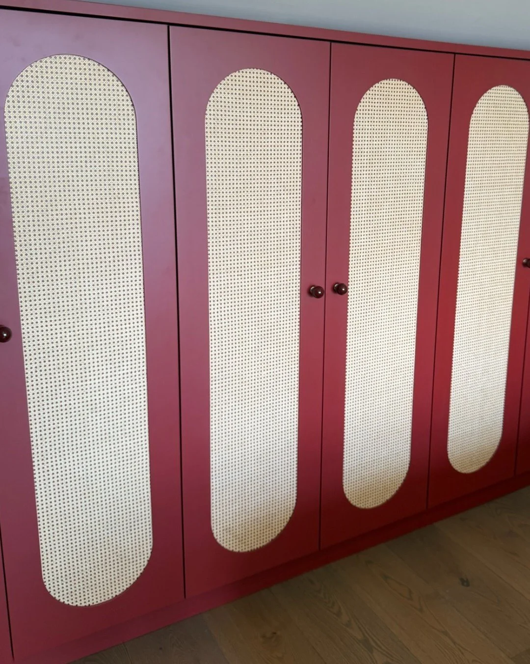 Make a statement! We love this deep red eaves wardrobe with rattan feature panels.

Your home should feel like you - and we&rsquo;re here to help bring that vision to life. 

#buckinghamshirebusiness #buckinghamshiresmallbusiness #bespokefurnituredes