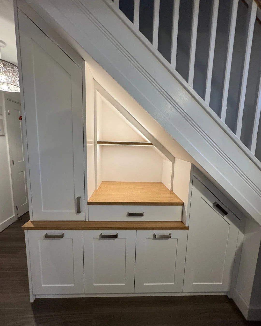Under stair storage x 2 - different vibes for different lives. 

With a smart storage solution, you can transform it into something that actually works for you... Whether that&rsquo;s neatly tucked-away shoes, hidden cleaning supplies, or even a besp