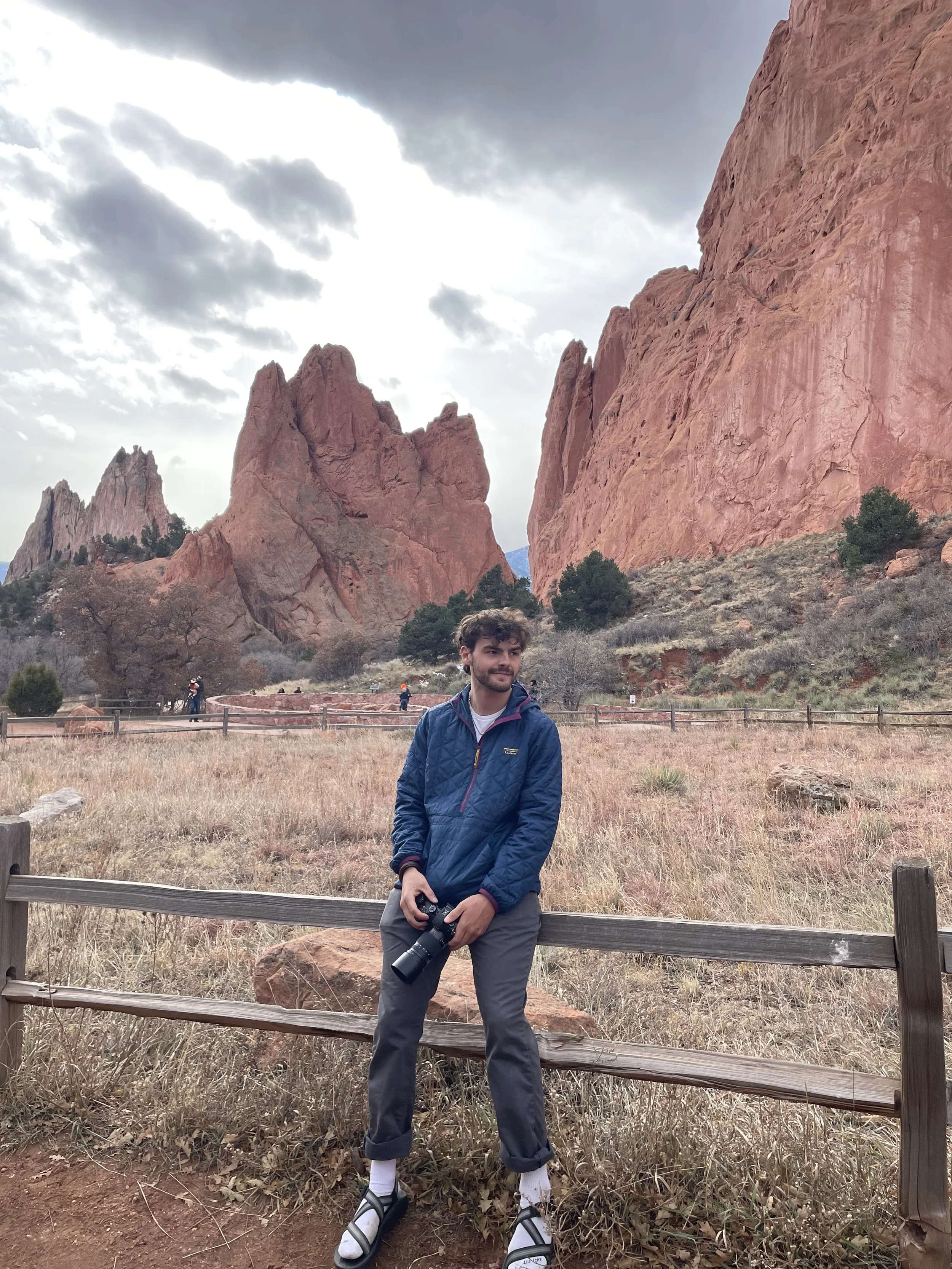 Ian Patton, sitting at Garden of the Gods in Colorado Springs