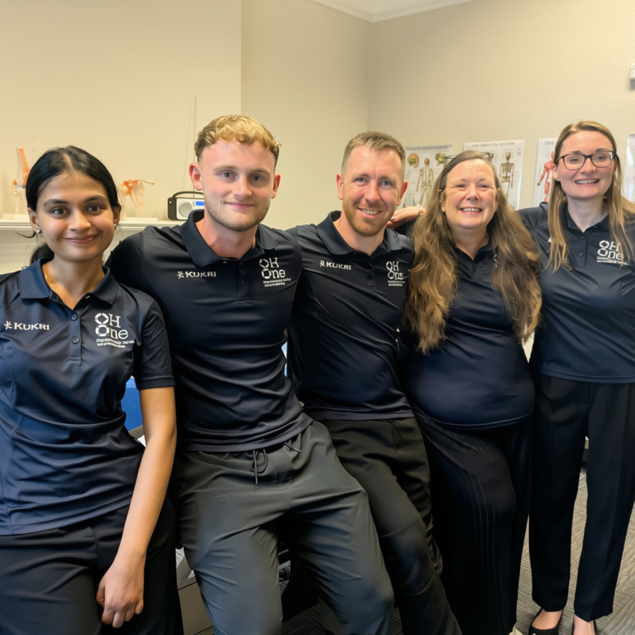 OH One Physiotherapy Team Picture Stood in a line