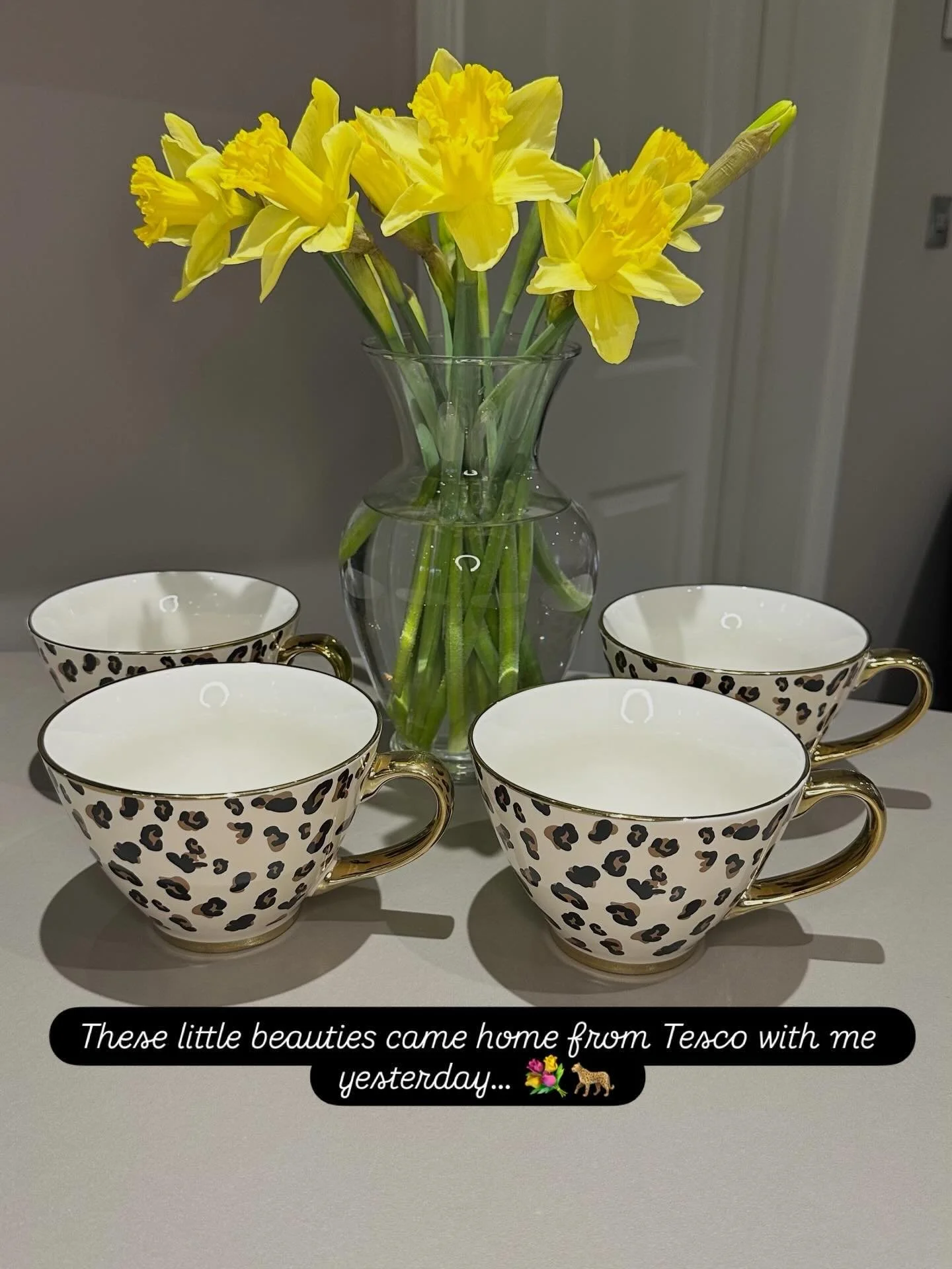 It was love at first sight with these gorgeous leopard print cappuccino mugs! I couldn&rsquo;t resist the daffodils as well. The sun is shining and I can&rsquo;t help but feel spring is on its way&hellip; 🌼

Fiona x 🩷🐆

#professionalorganiser #isl