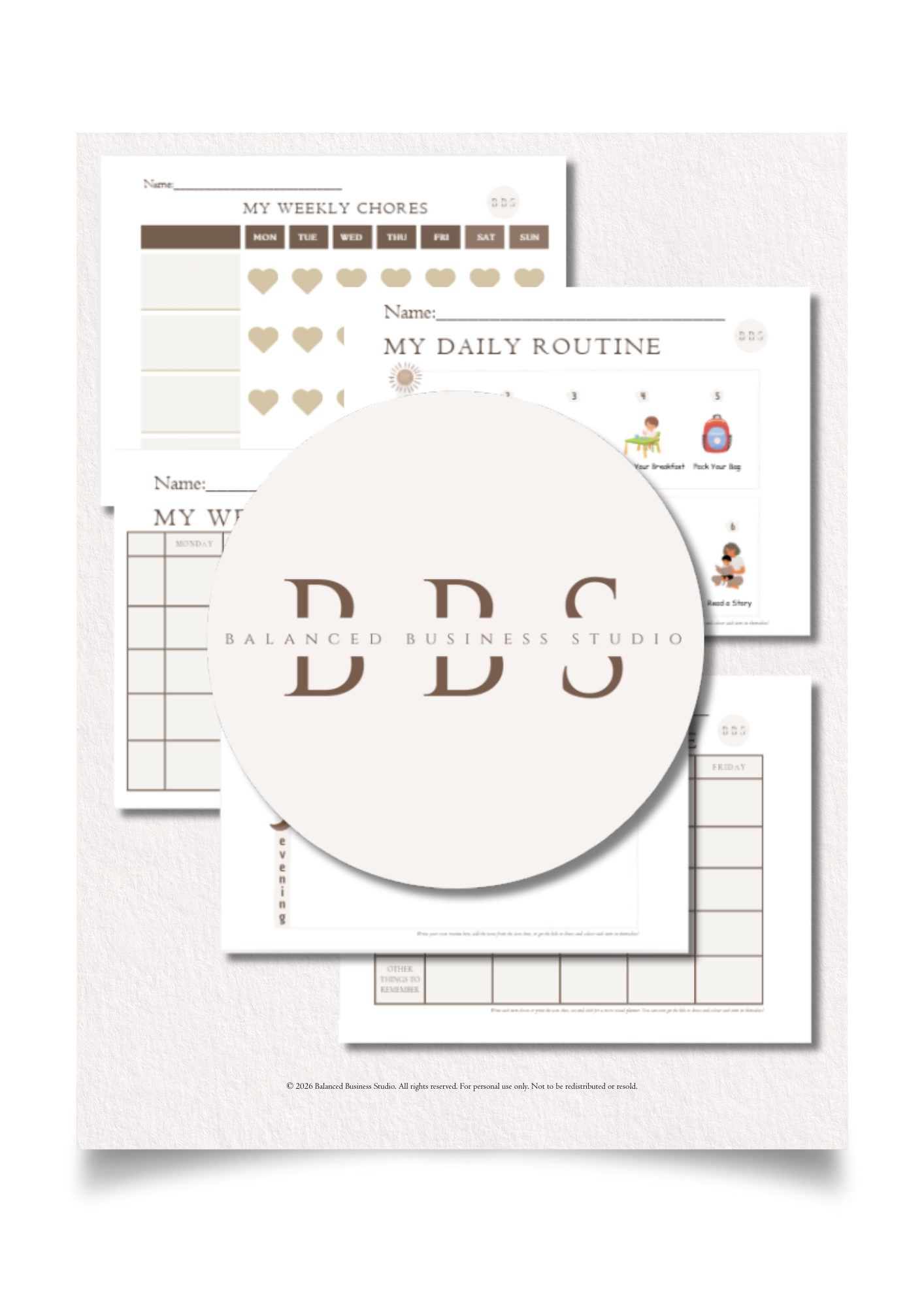 Childrens' Routine Planners