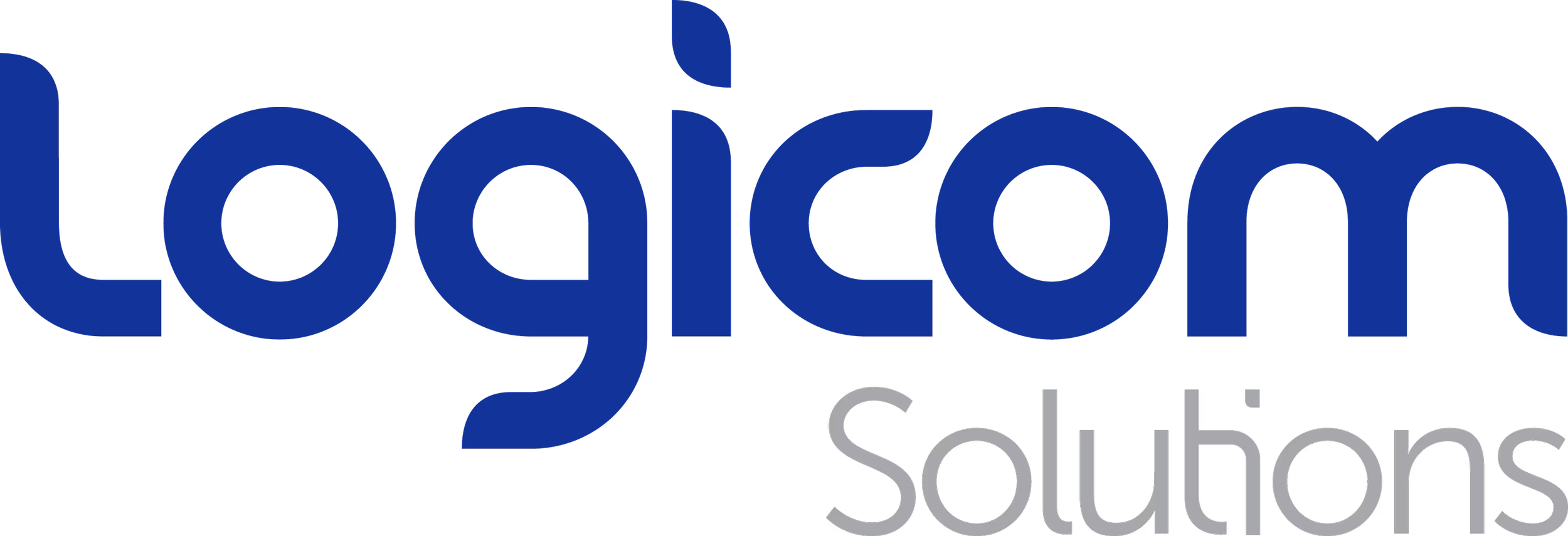 Logo for Logicom Solutions with the name in blue and black text.
