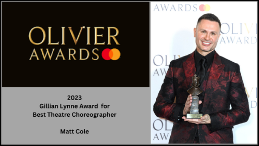 Matt Cole wins Olivier Gillian Lynne Award for Best Theatre Choreographer