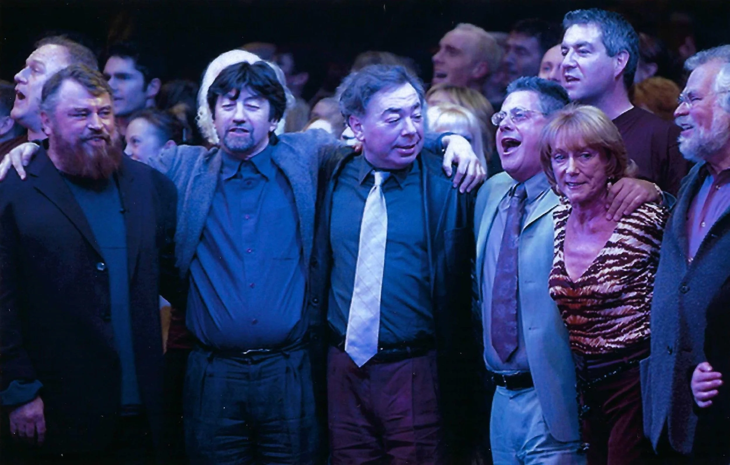 Cats closing night - London 2002 - Brian Blessed, Trevor Nunn, Andrew Lloyd Webber, Cameron Mackintosh, Gillian and David Hersey