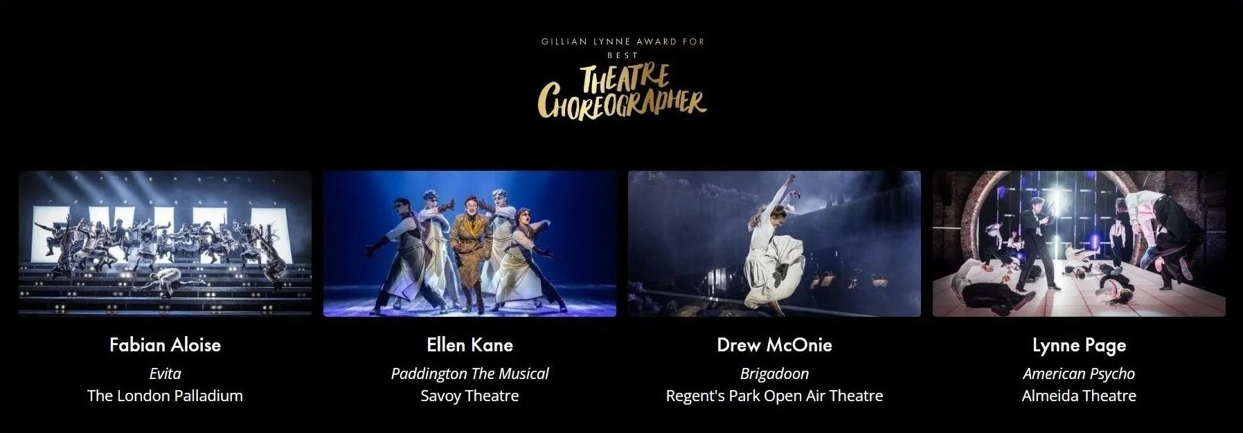 Gillian Lynne Olivier Award for Best Theatre Choreographer - Nominations 2026