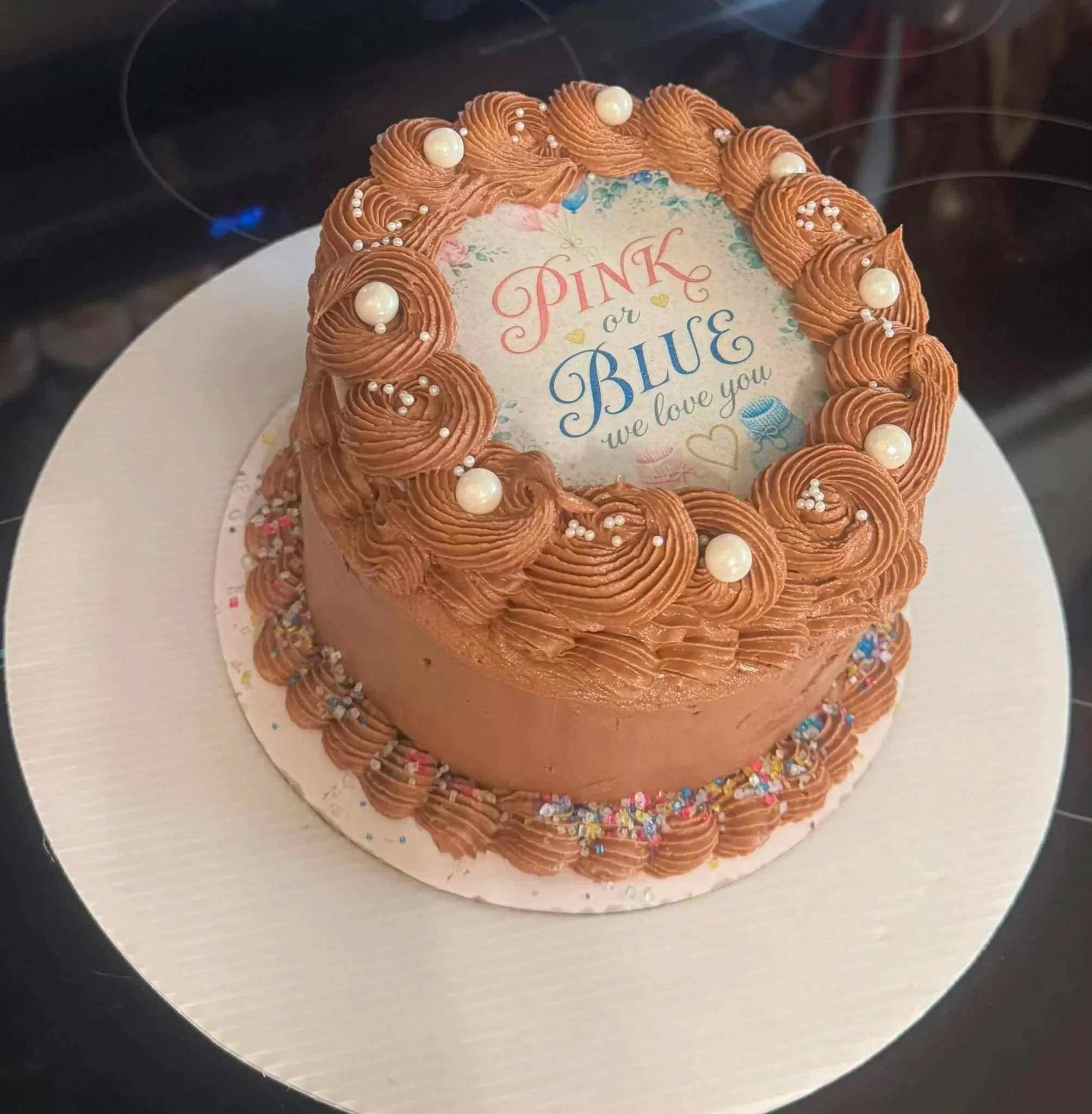 The Burn Cake - yes that's right, the top edible image burns off to reveal the secret hidden beneath!  This is best seller chocolate caramel with chocolate caramel frosting.  Click the link below to watch it burn!!!
