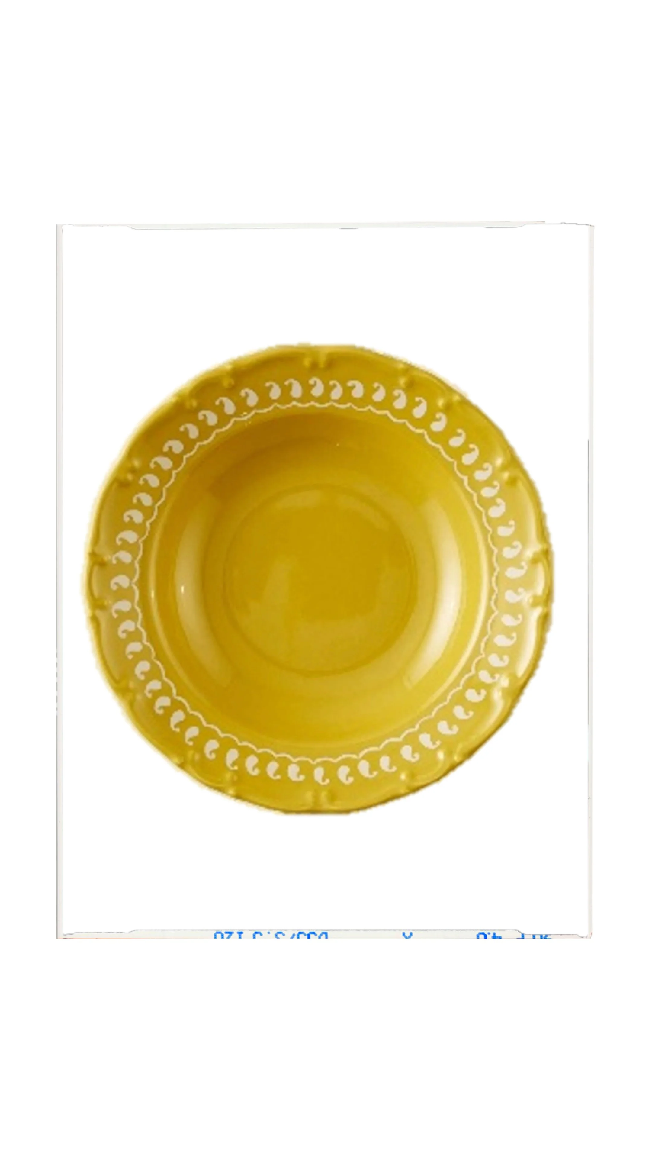 Yellow Floral Salad Plate