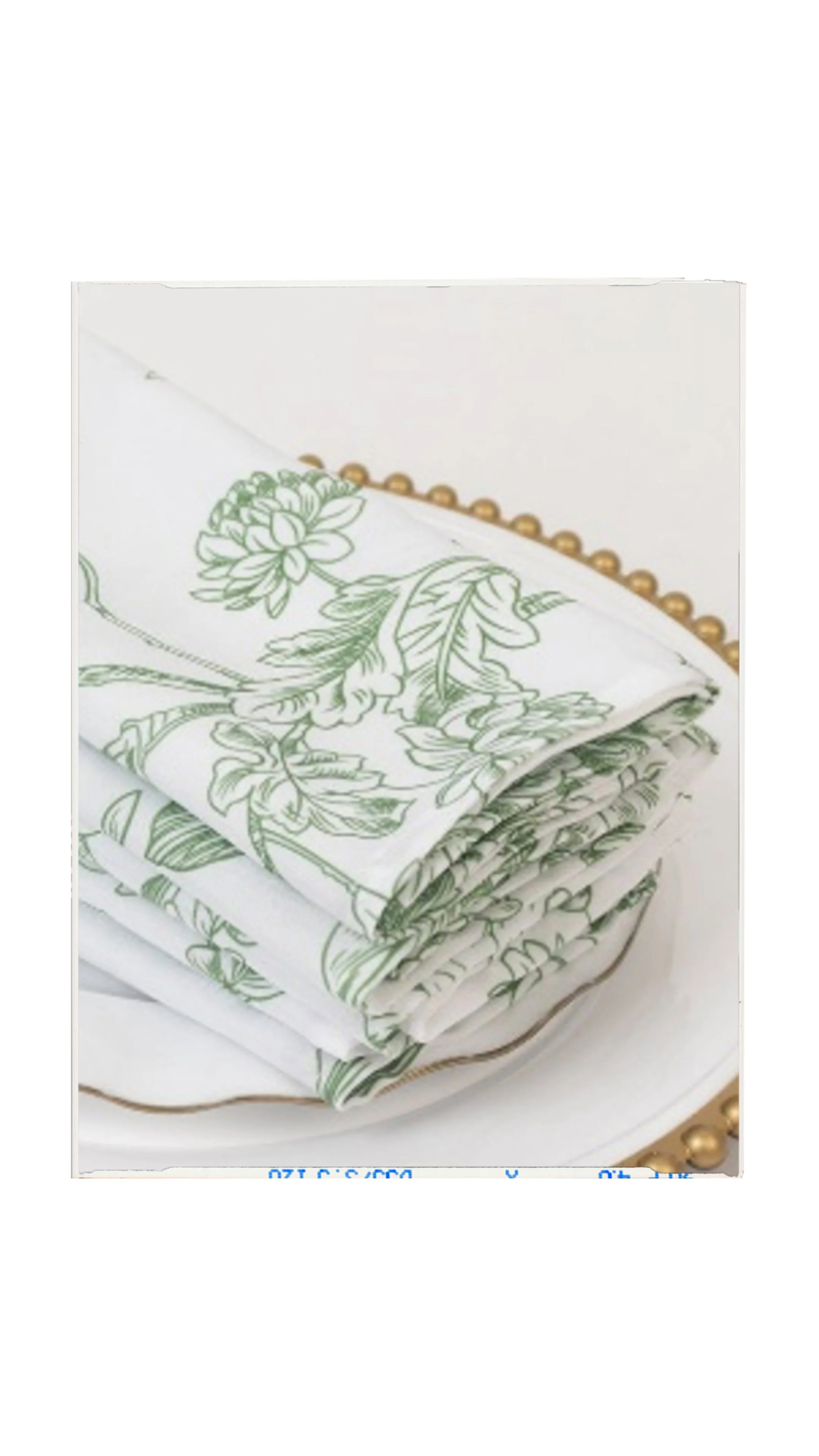 Green Toile Napkin Set