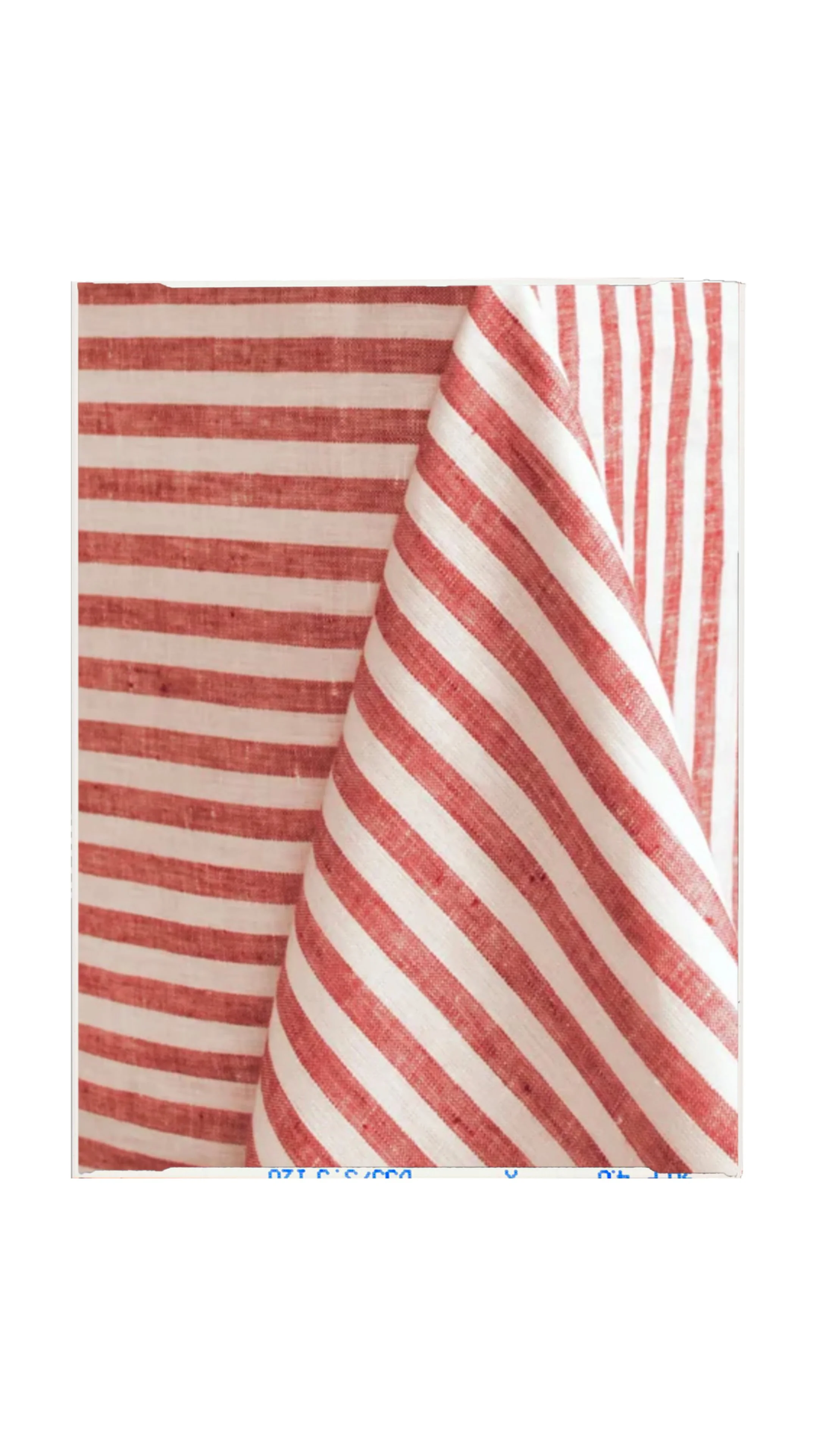 Red & White Stripe Linen Tablecloth
