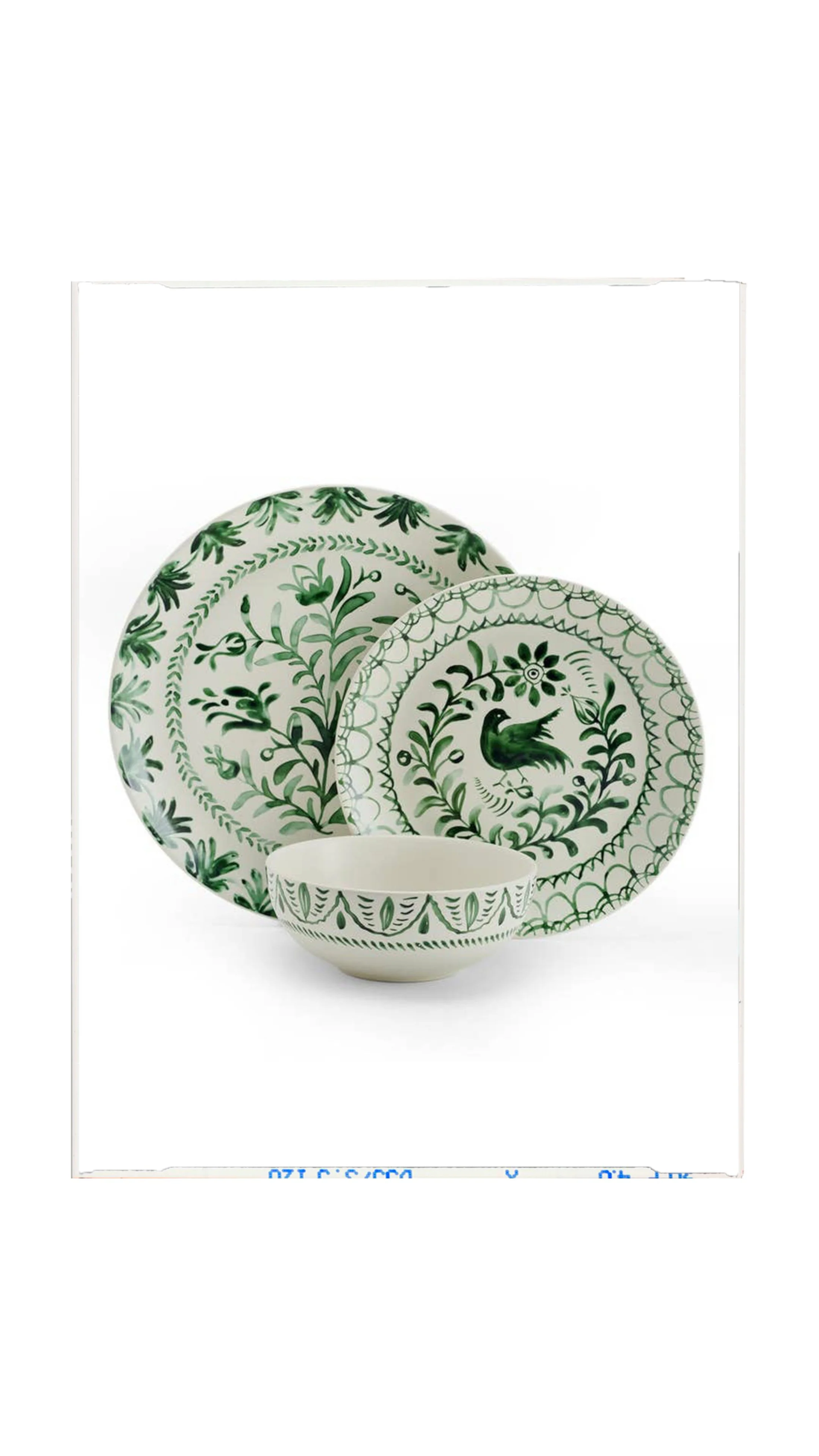 Green Floral Dinner Set