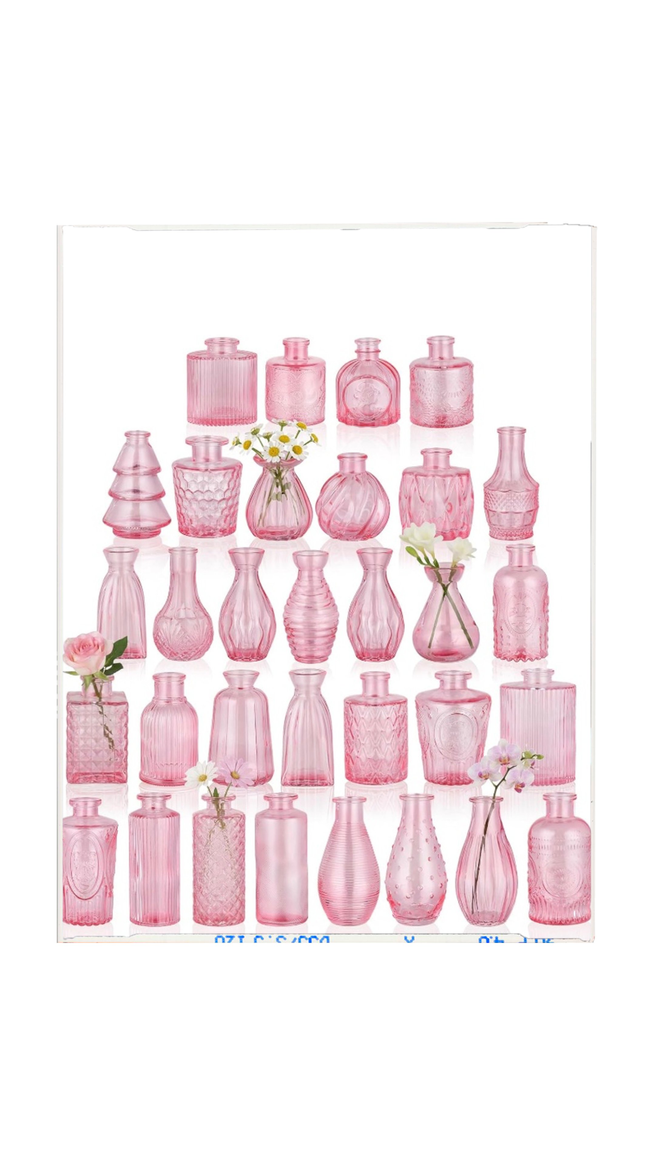 Pink Decorative Bud Vase Set