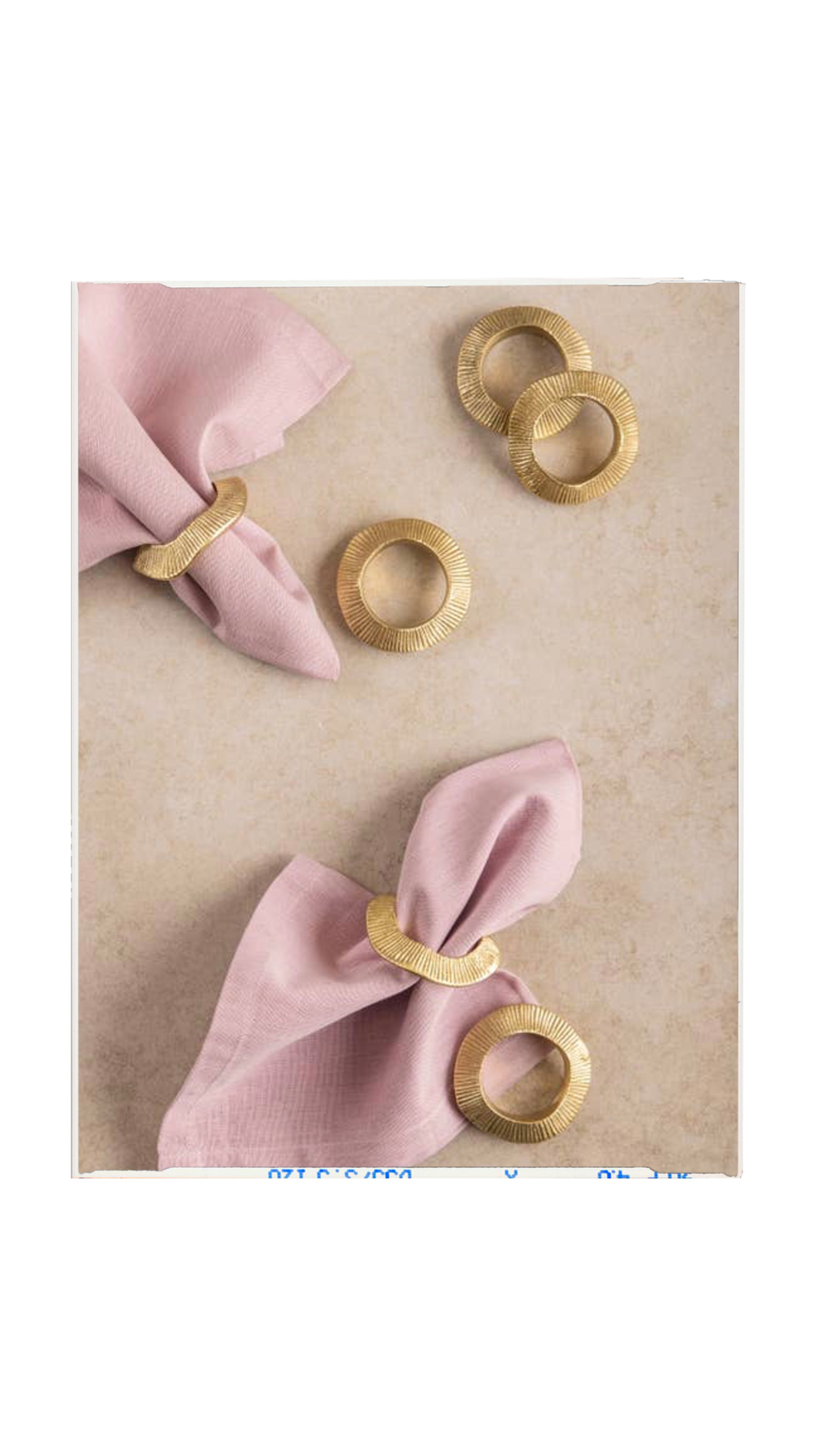 Gold Ribbed Napkin Rings