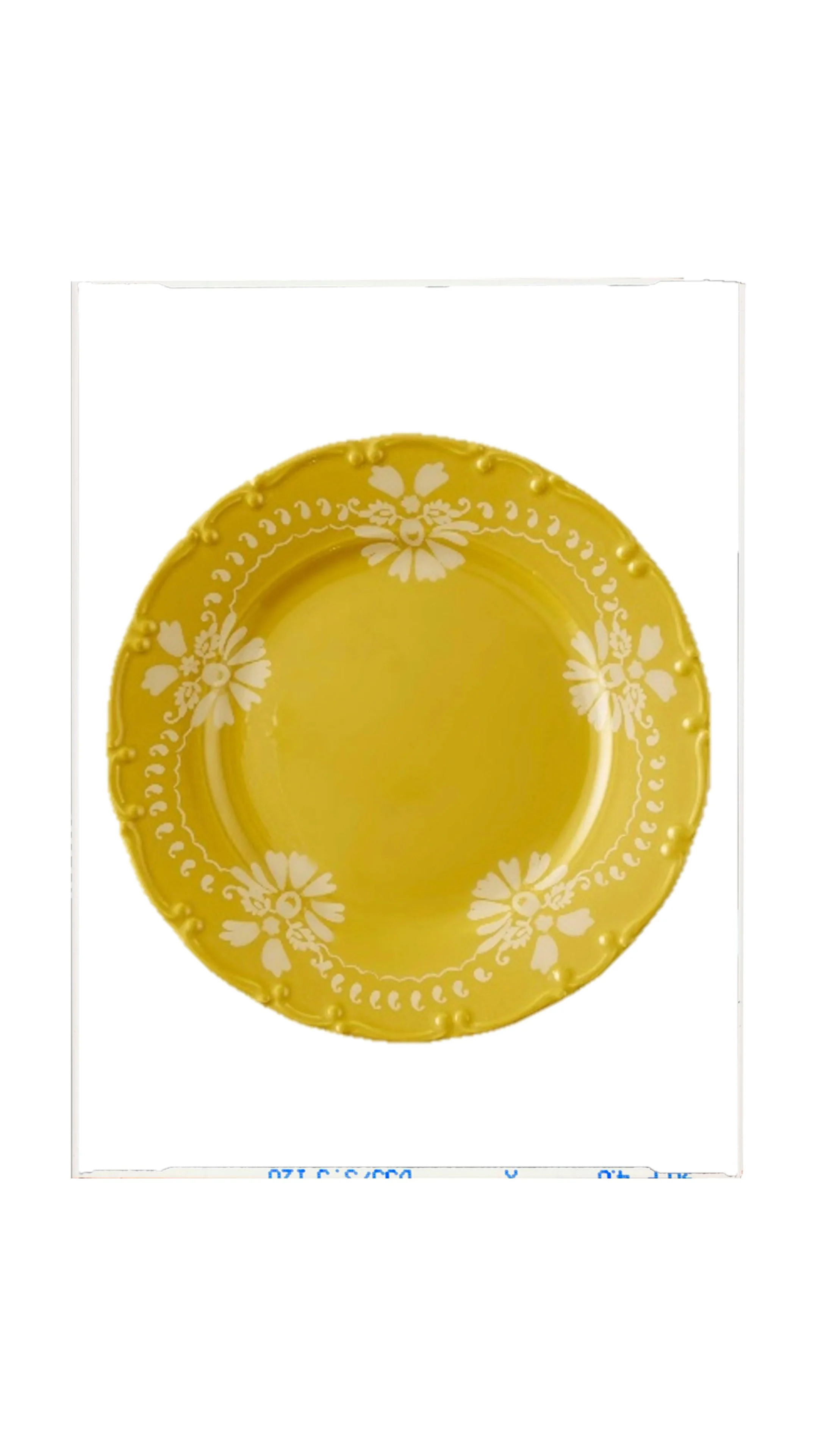Yellow Floral Dinner Plate