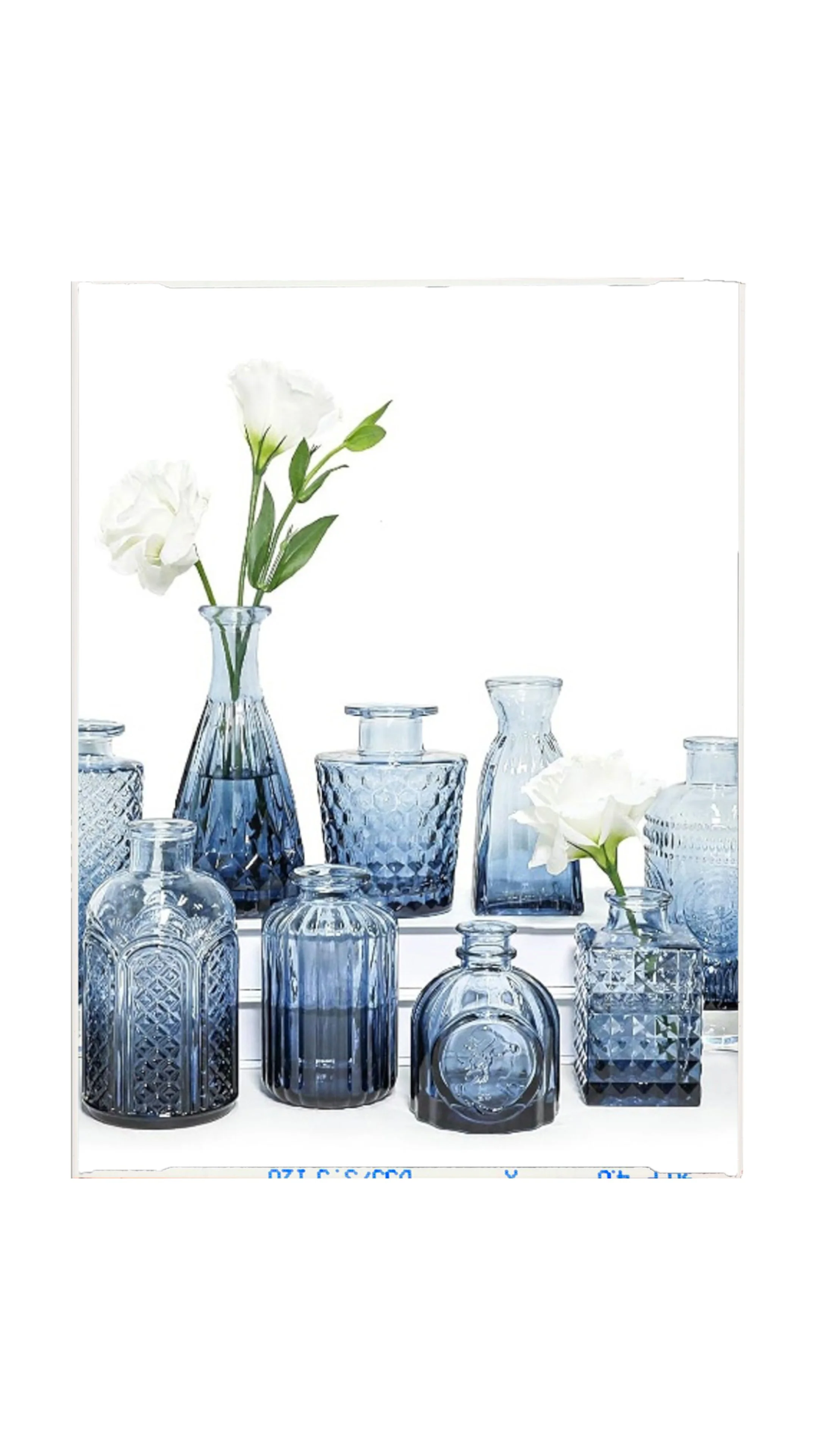 Blue Decorative Bud Vase Set