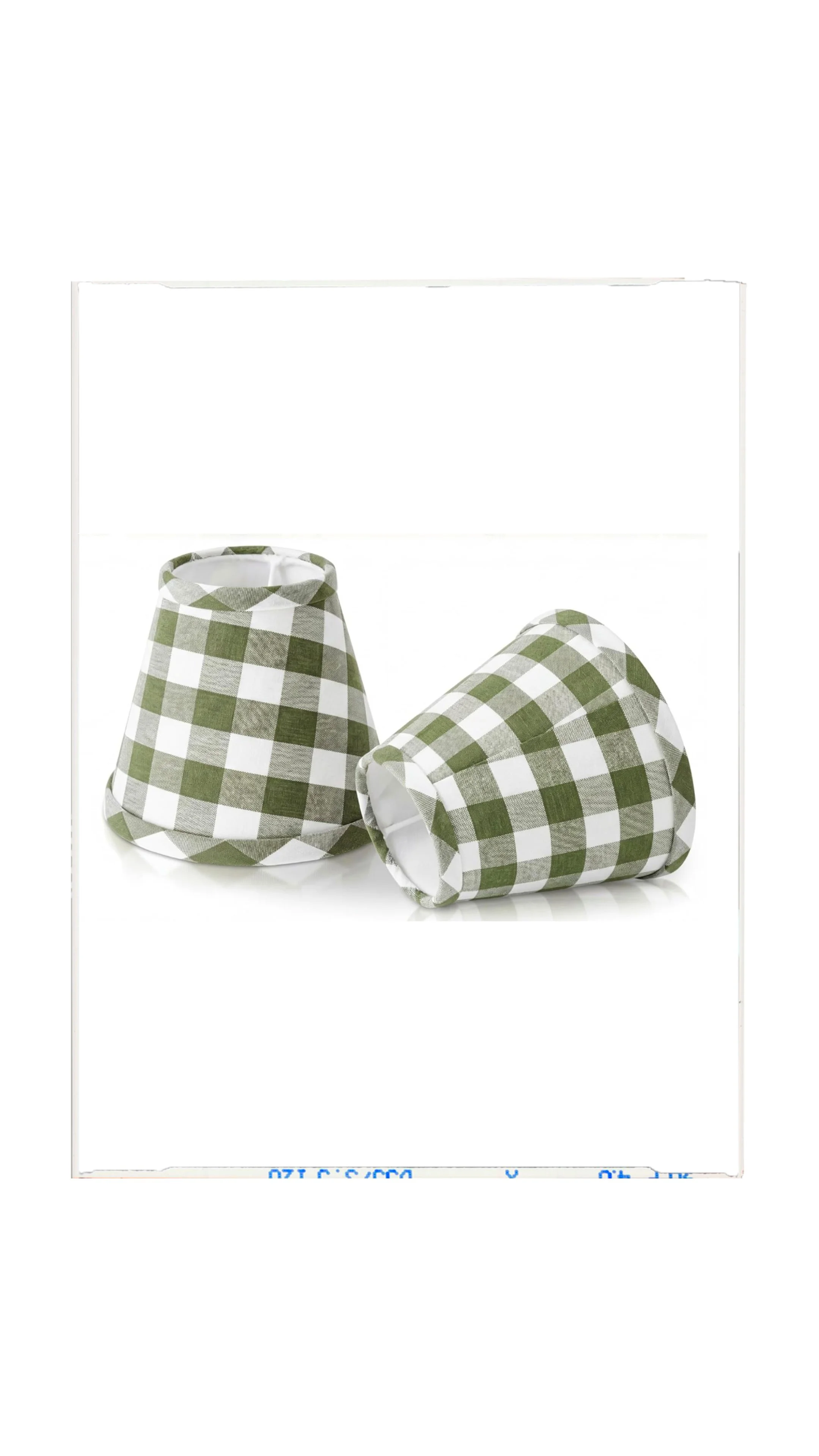 Olive Gingham Table Lamps