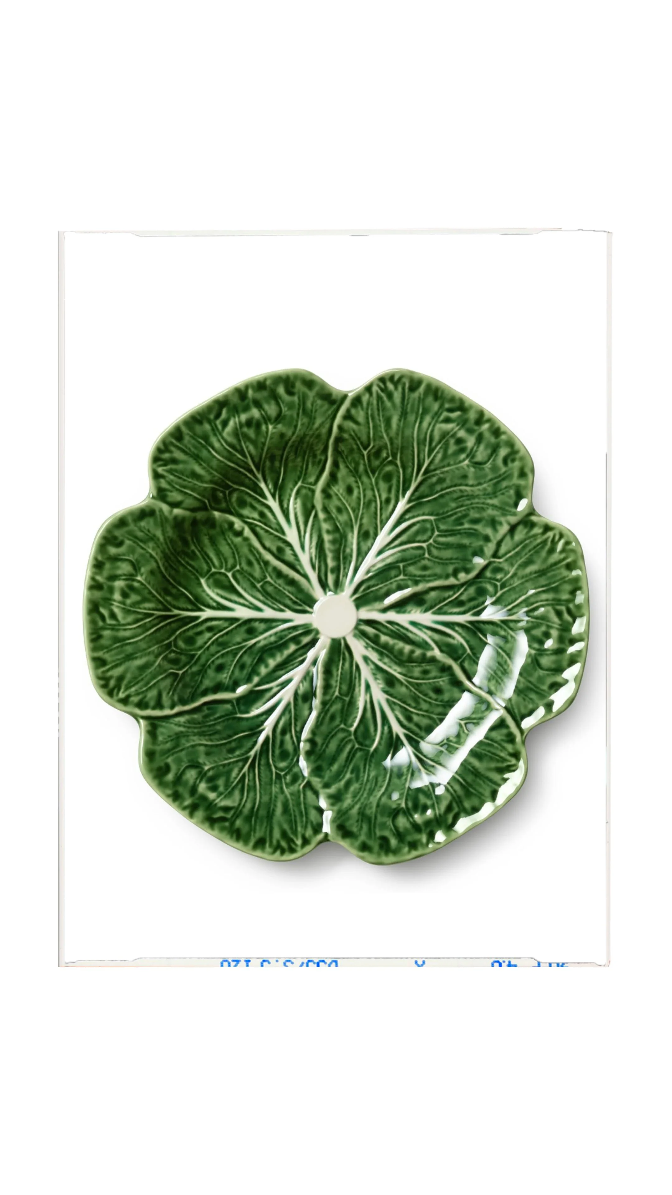 Green Sculpted Cabbage Salad and Dinner Plate Set