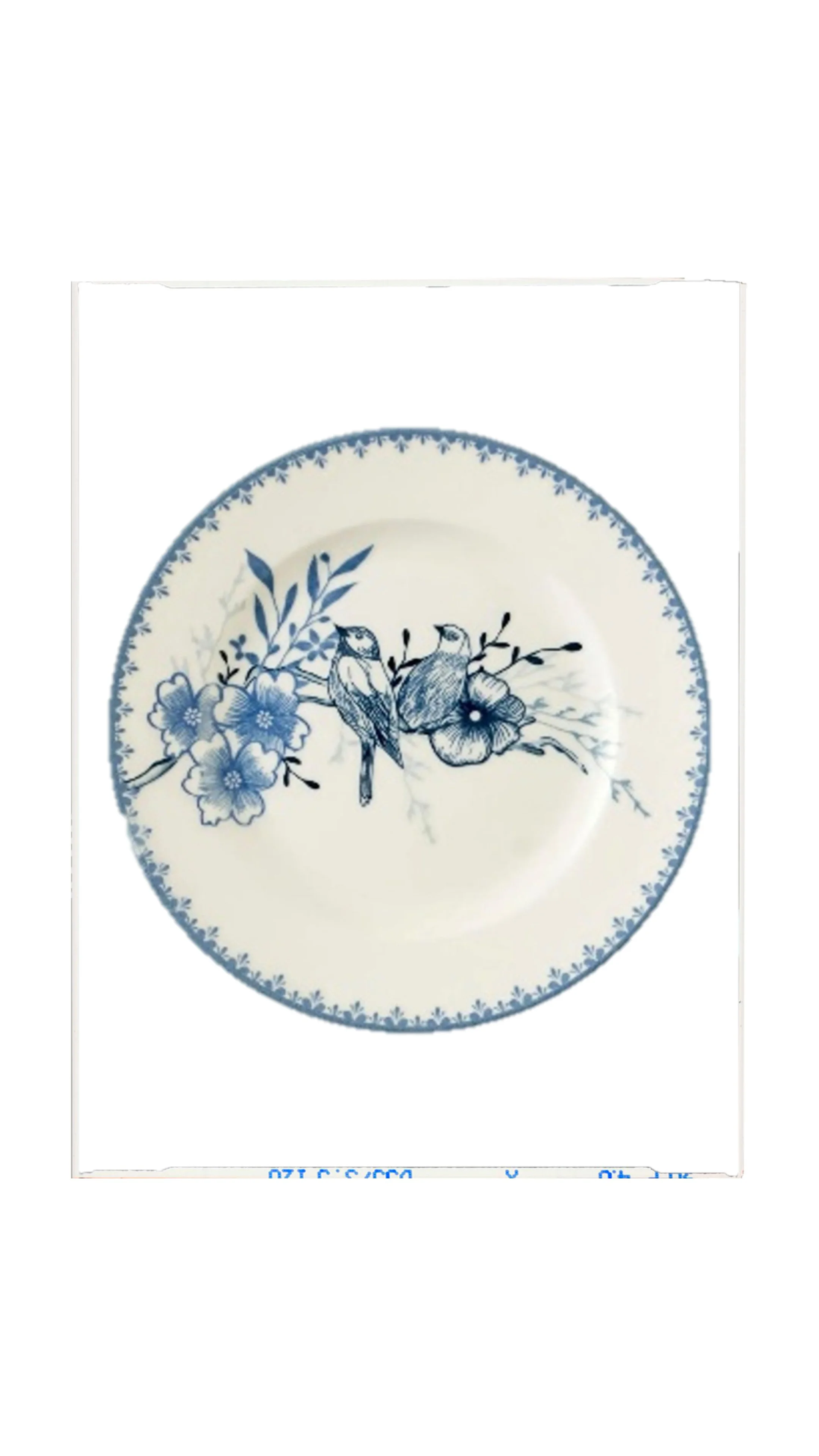 Blue & White Floral Dessert Plate