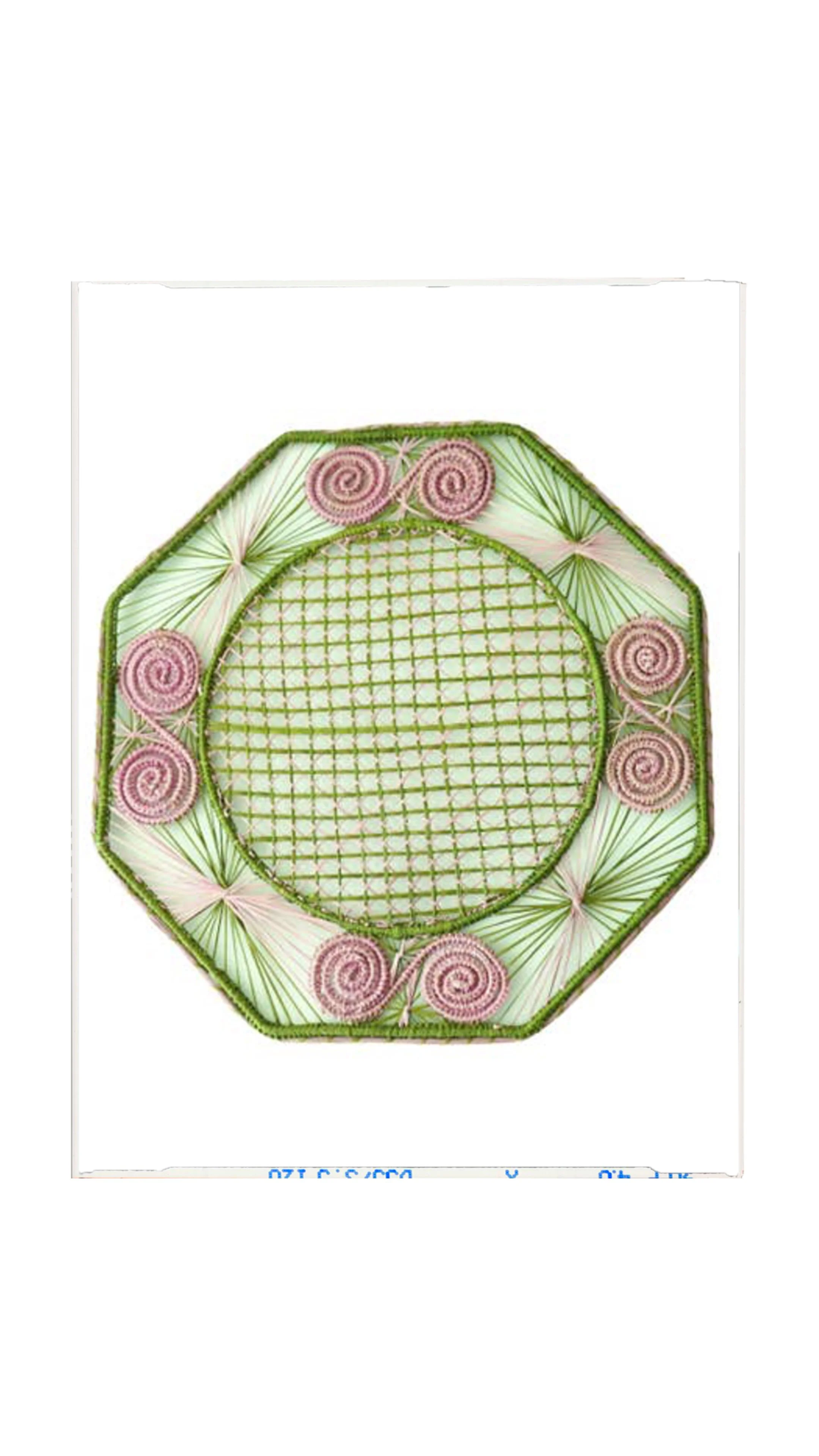 Green and Pink Woven Placemats