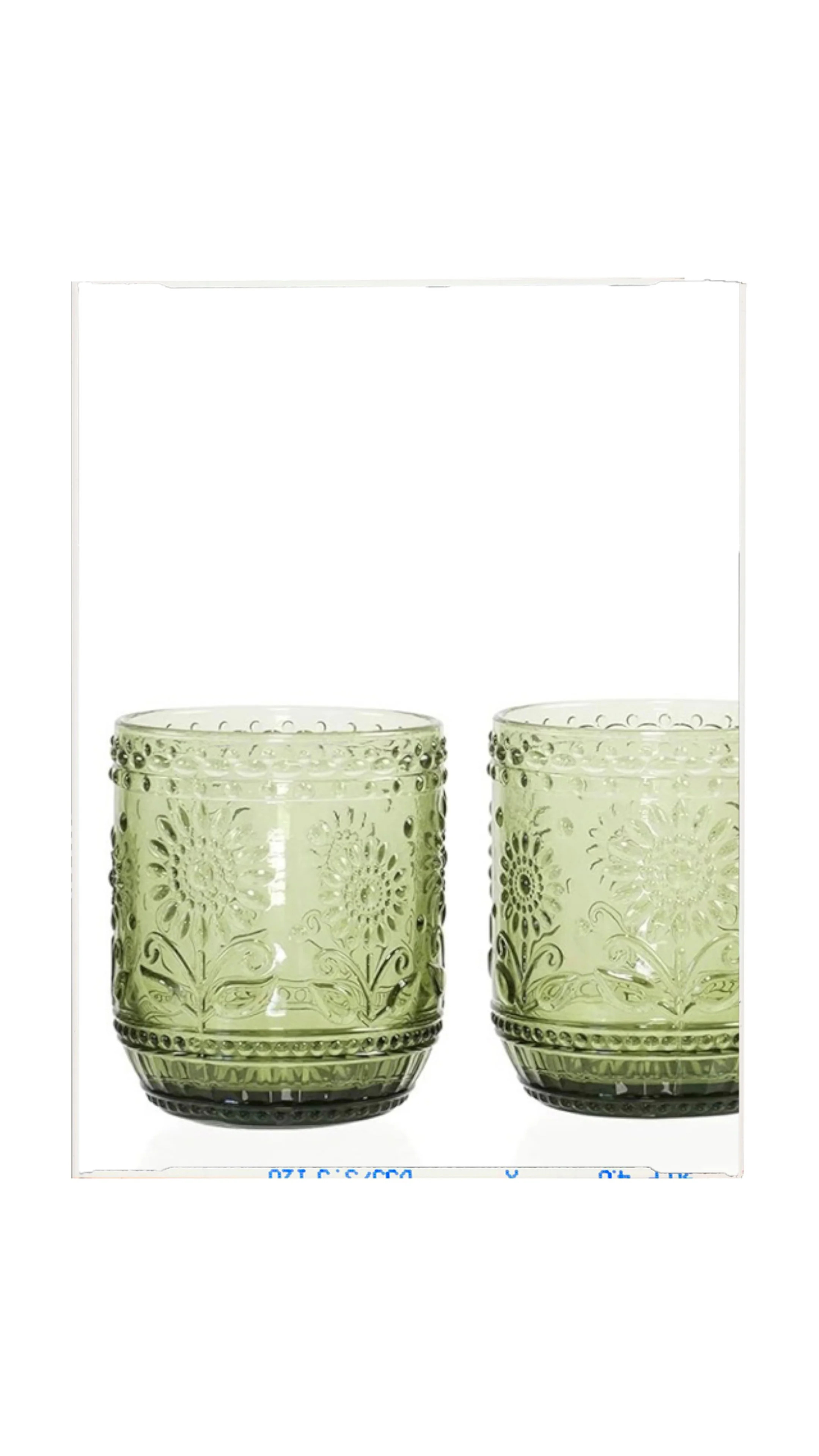 Green Beaded Glass Set