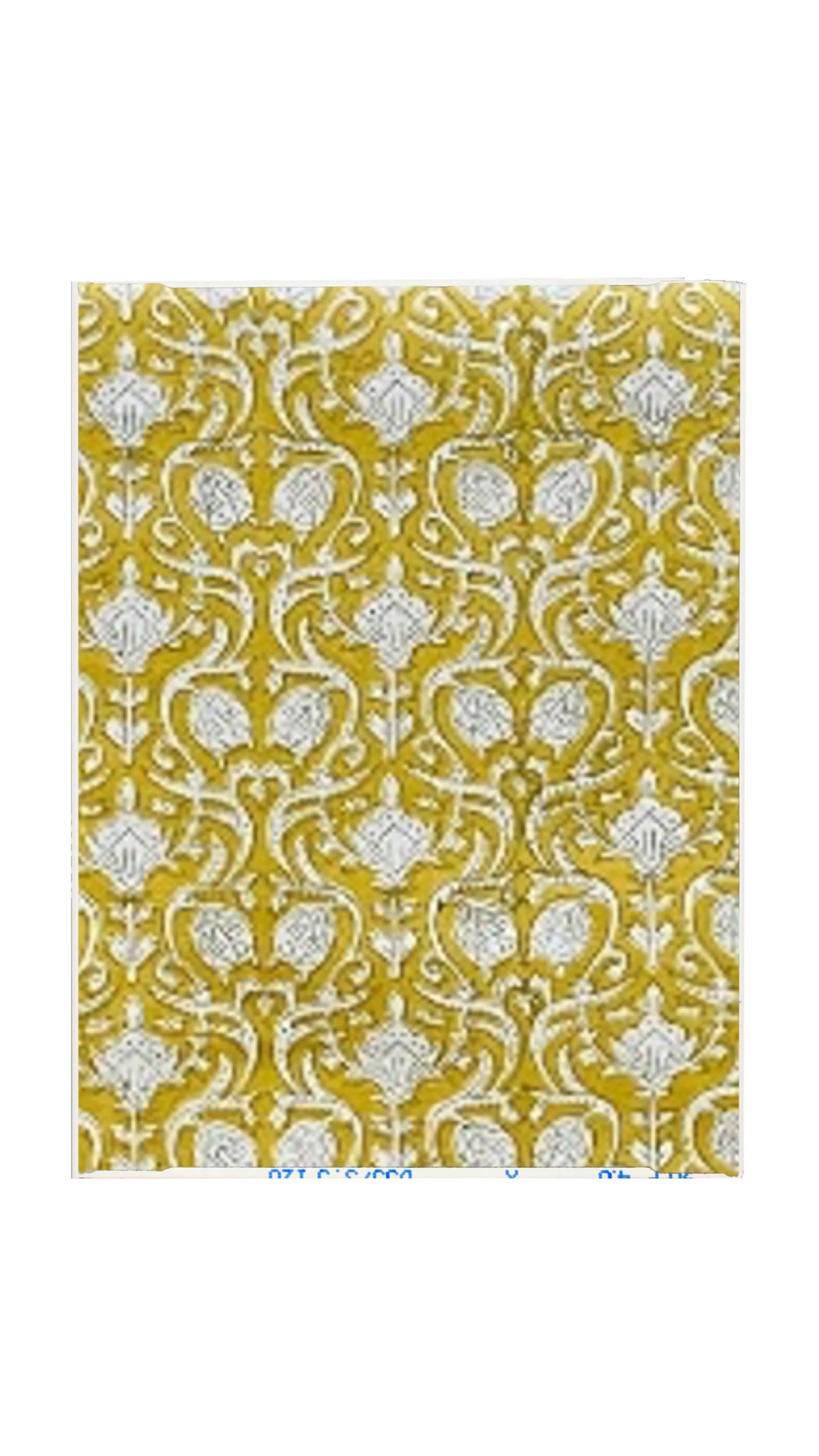 Yellow Block Print Table Runner