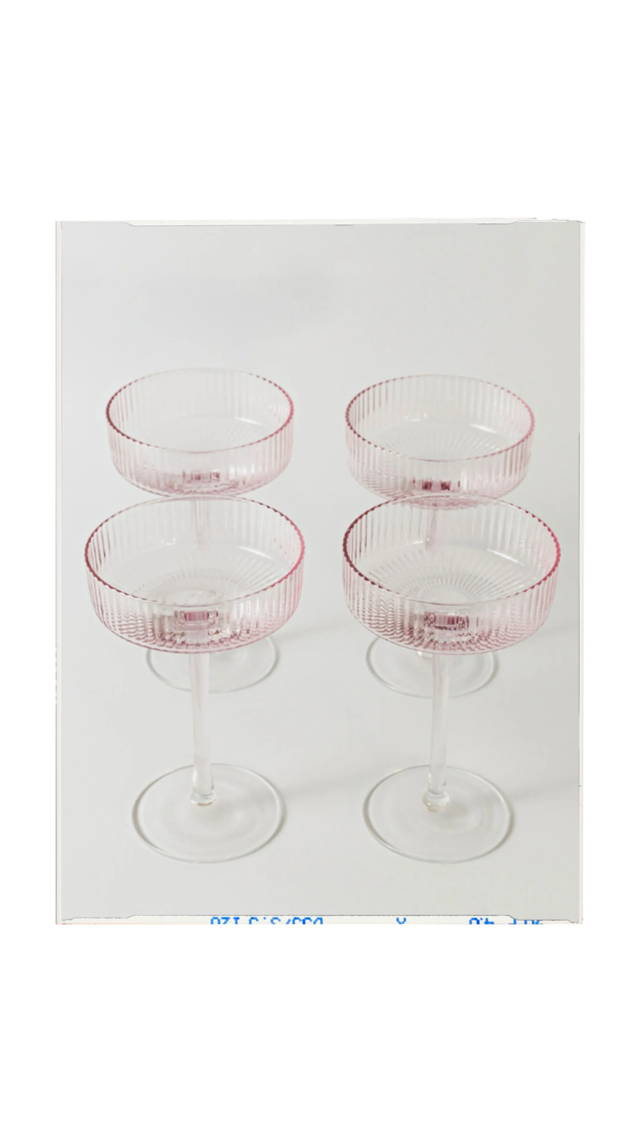 Pink Fluted Martini Glass Set