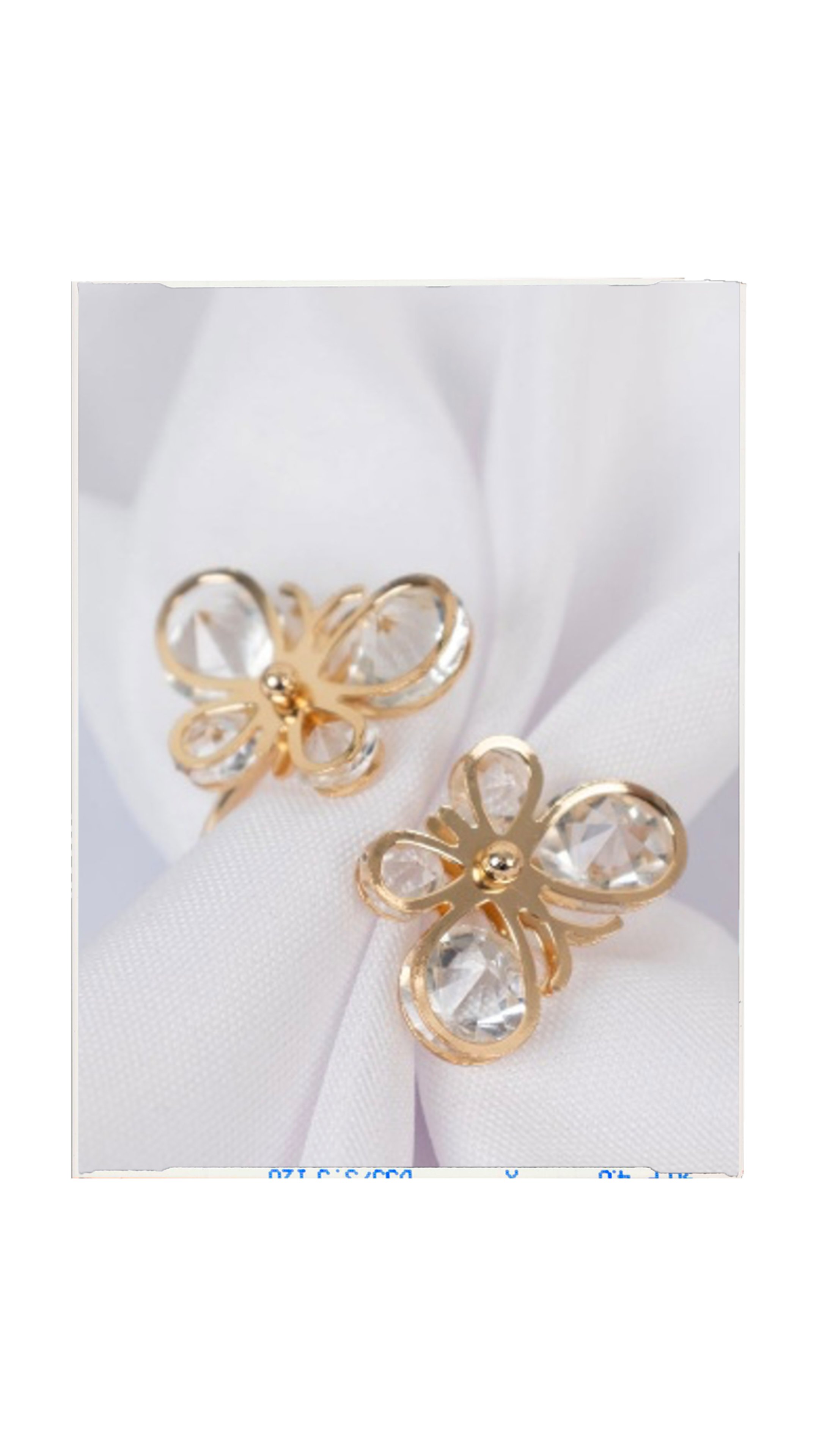 Gold Butterflies Napkin Rings