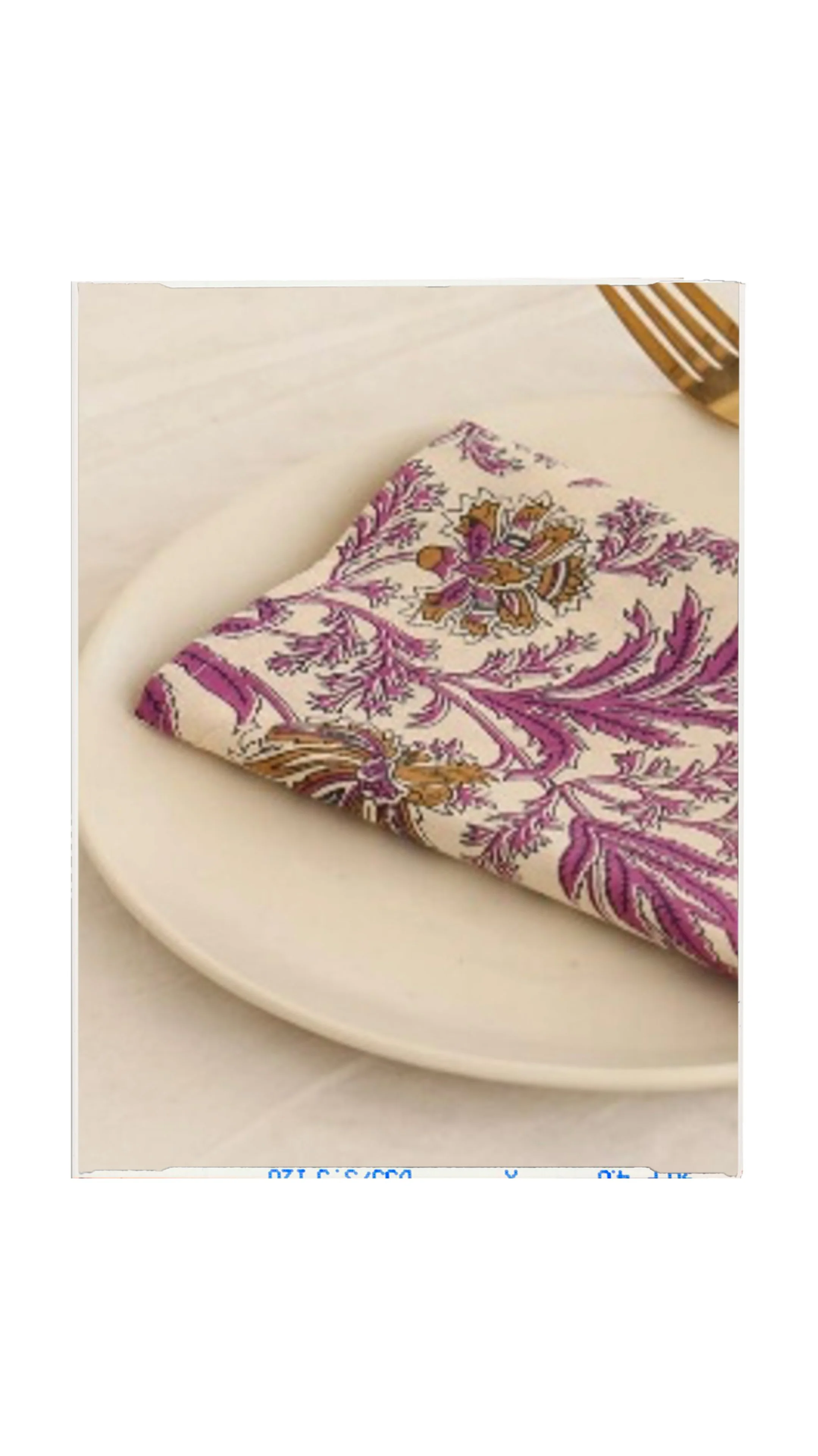Purple and Yellow Block Print Napkin Set