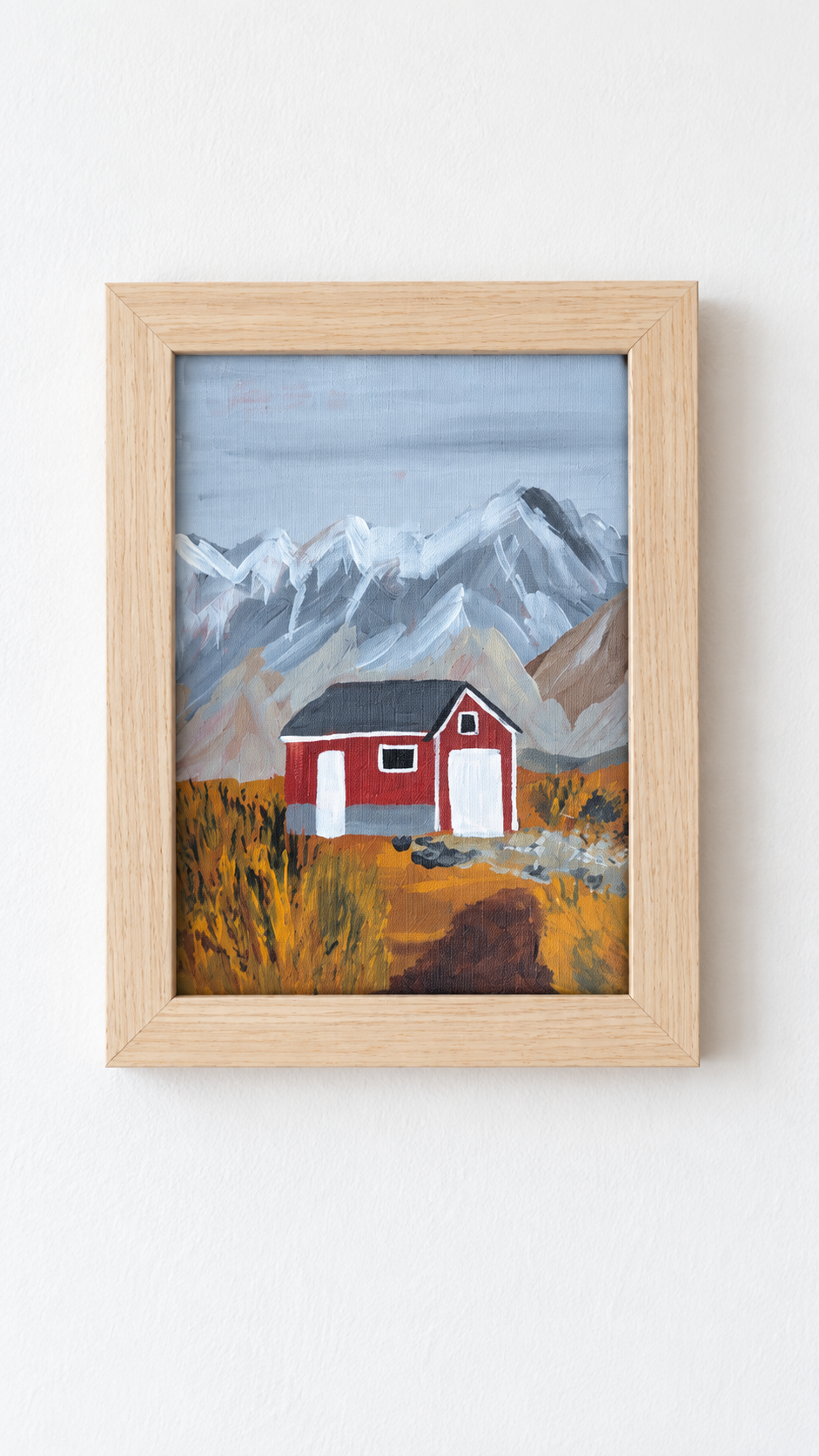 Framed Red Barn Mountain Landscape.png