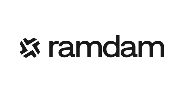 Ramdam logo in black and white.