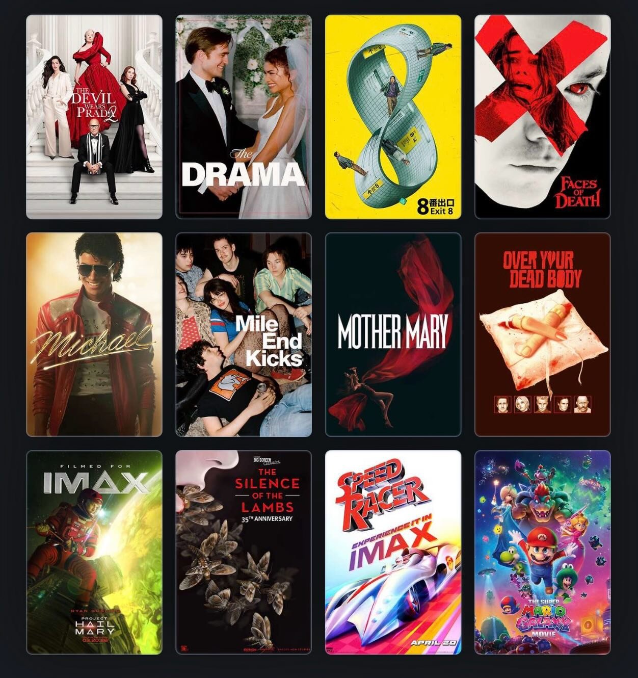 April Wrap-up
- 12 movies seen
- 9 different theaters

#tourdecinemas #aprilmovies #movies