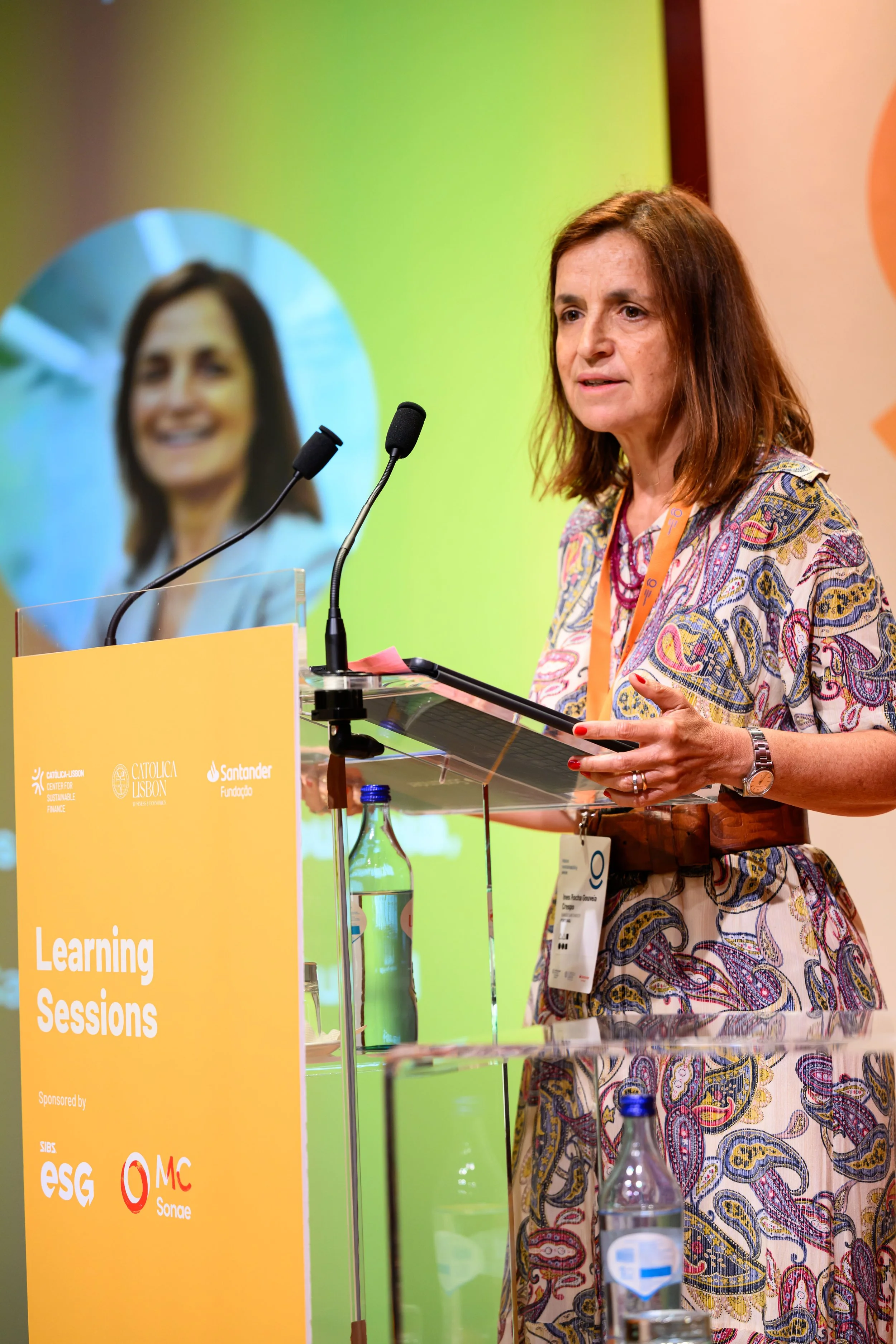 Inês Rocha de Gouveia Fundação Santander Portugal Opening Session at Lisbon Sustainability Week by Center for Sustainable Finance at Católica-Lisbon