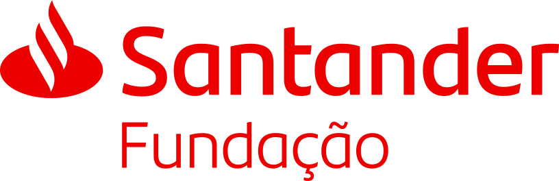 Santander Fundação logo with red text and emblem.