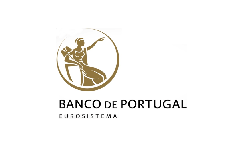 Banco de Portugal logo featuring a classical figure in a circle above the text "BANCO DE PORTUGAL EUROSISTEMA."